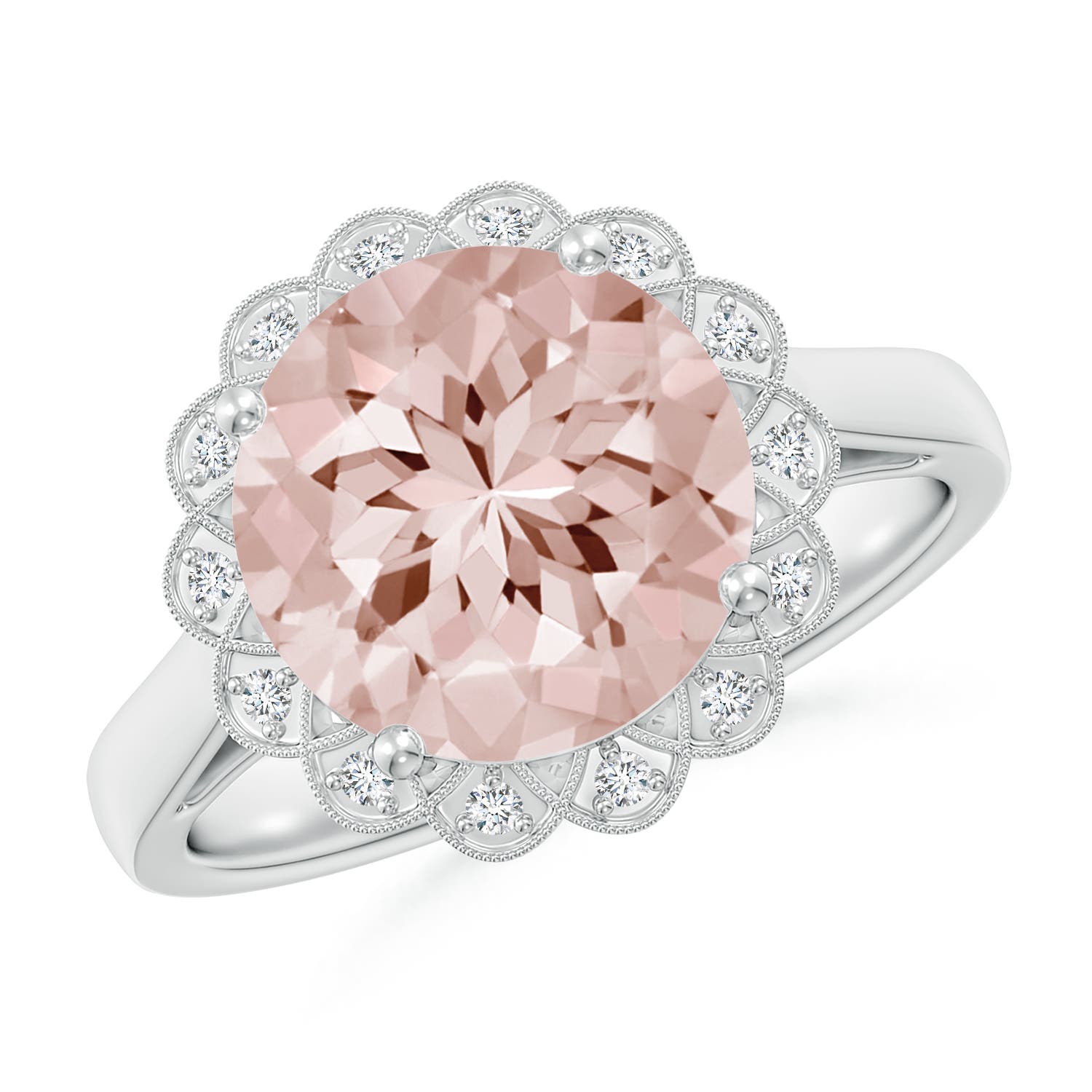 AA - Morganite / 3.48 CT / 14 KT White Gold