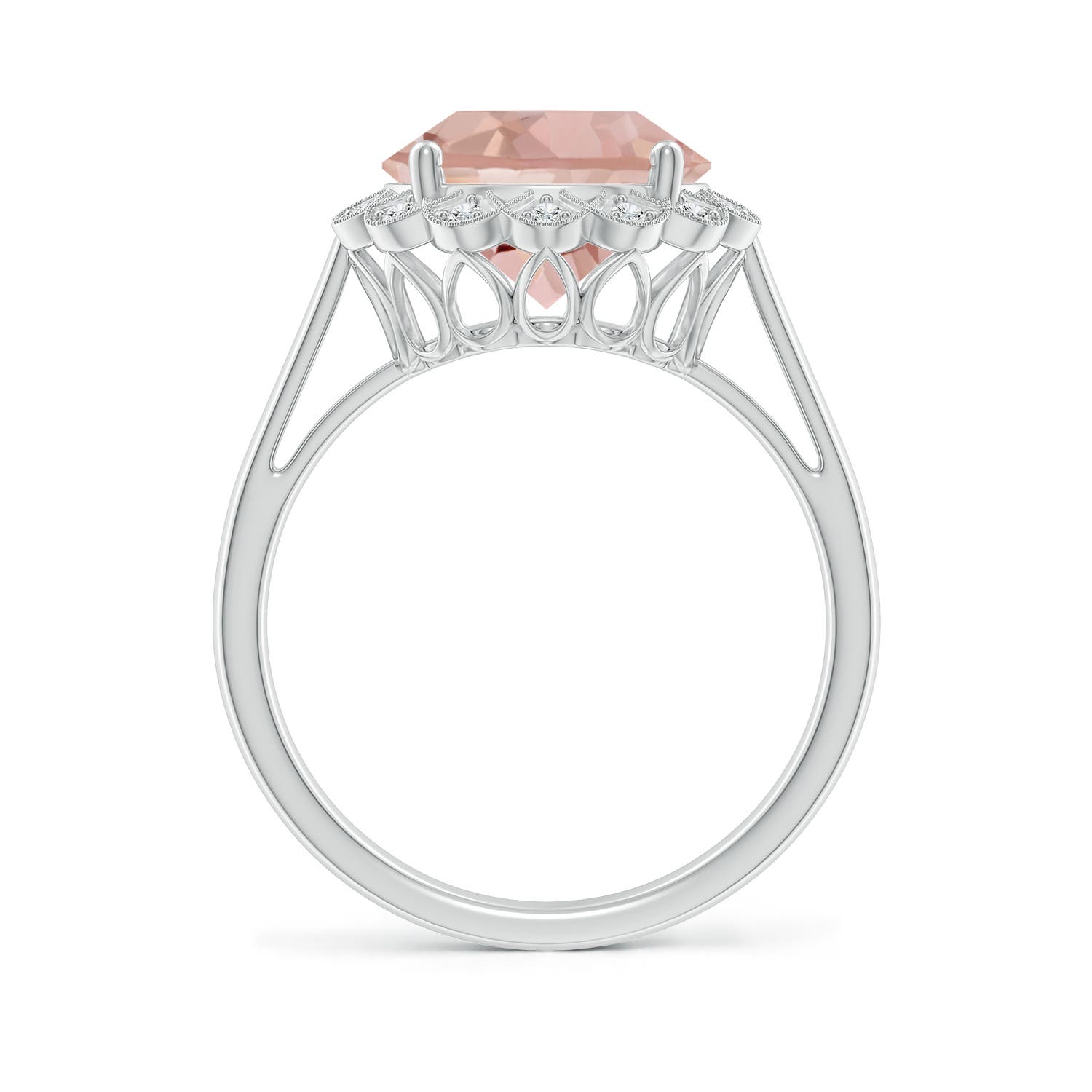 AAA - Morganite / 3.48 CT / 14 KT White Gold