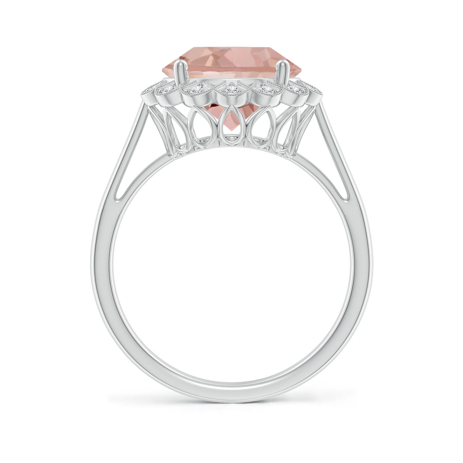 AAAA - Morganite / 3.48 CT / 14 KT White Gold