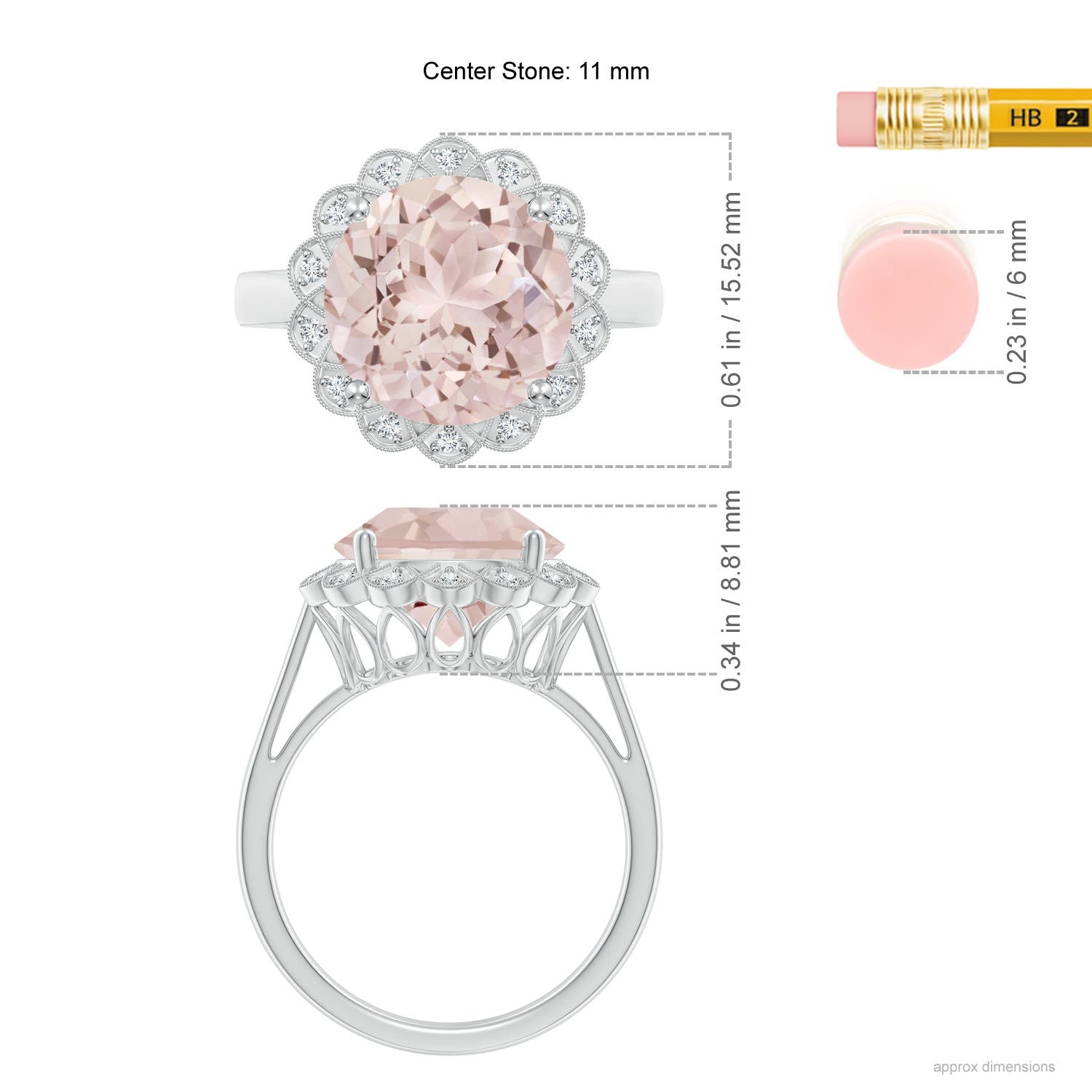 A - Morganite / 4.36 CT / 14 KT White Gold