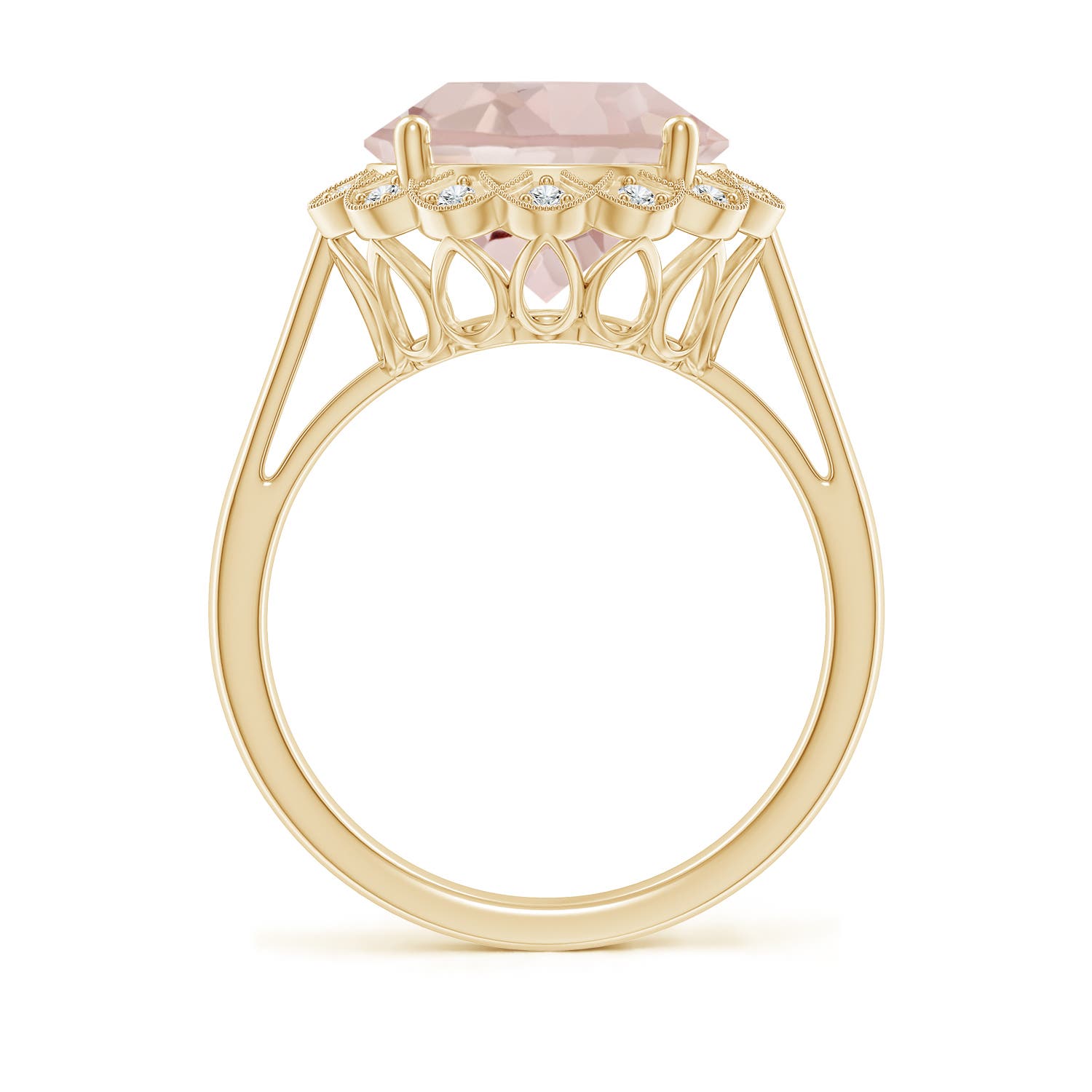 A - Morganite / 4.36 CT / 14 KT Yellow Gold