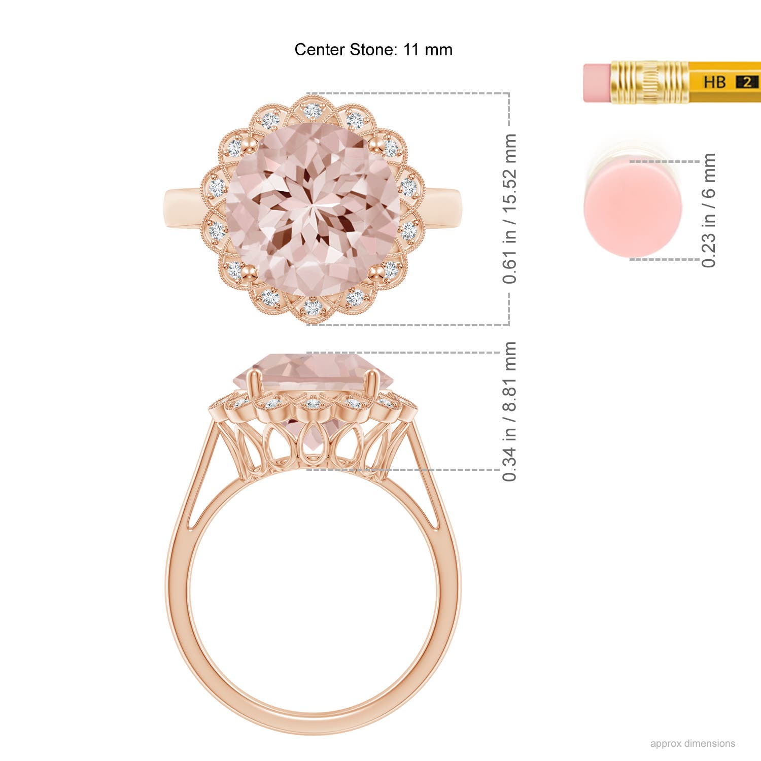 AA - Morganite / 4.36 CT / 14 KT Rose Gold