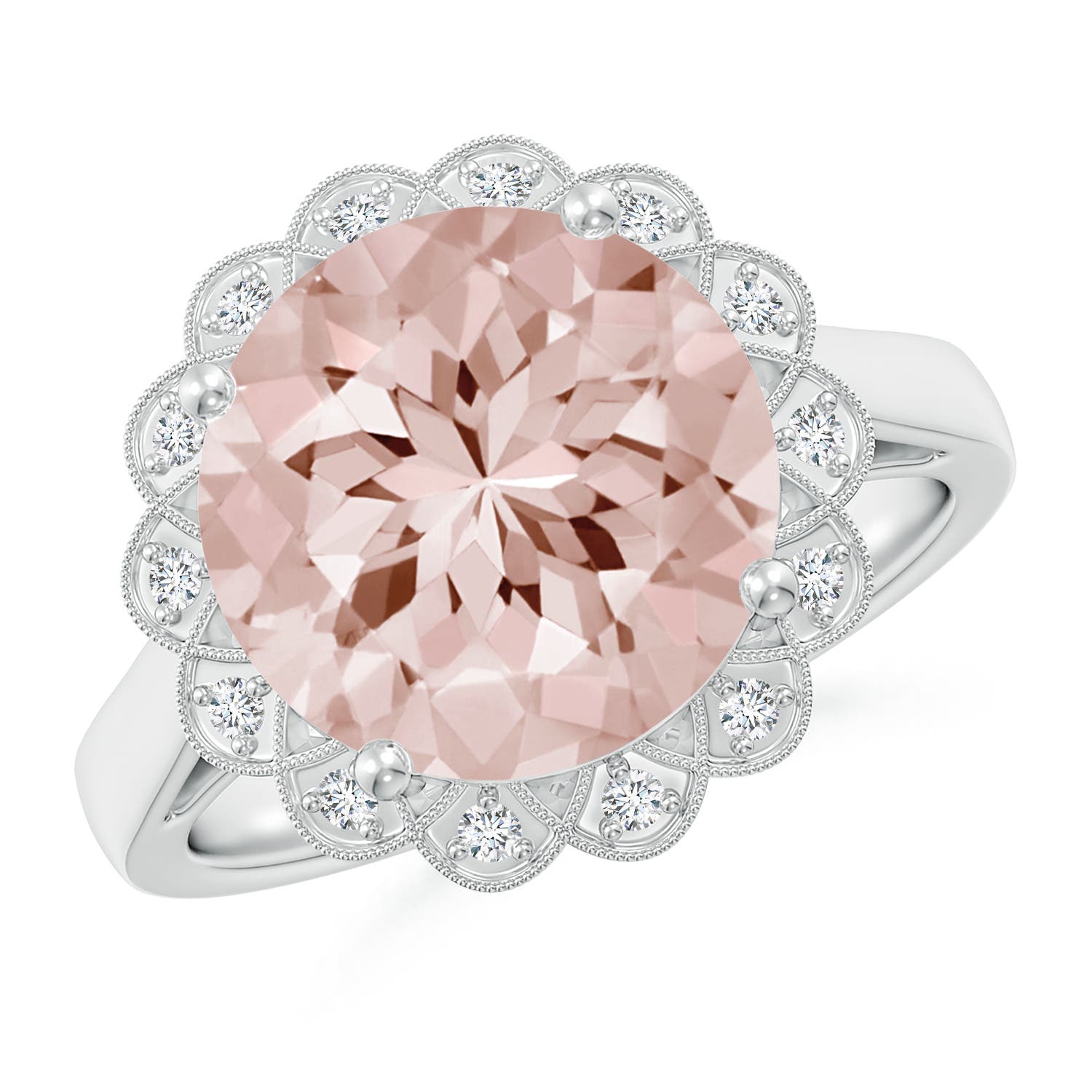 AA - Morganite / 4.36 CT / 14 KT White Gold