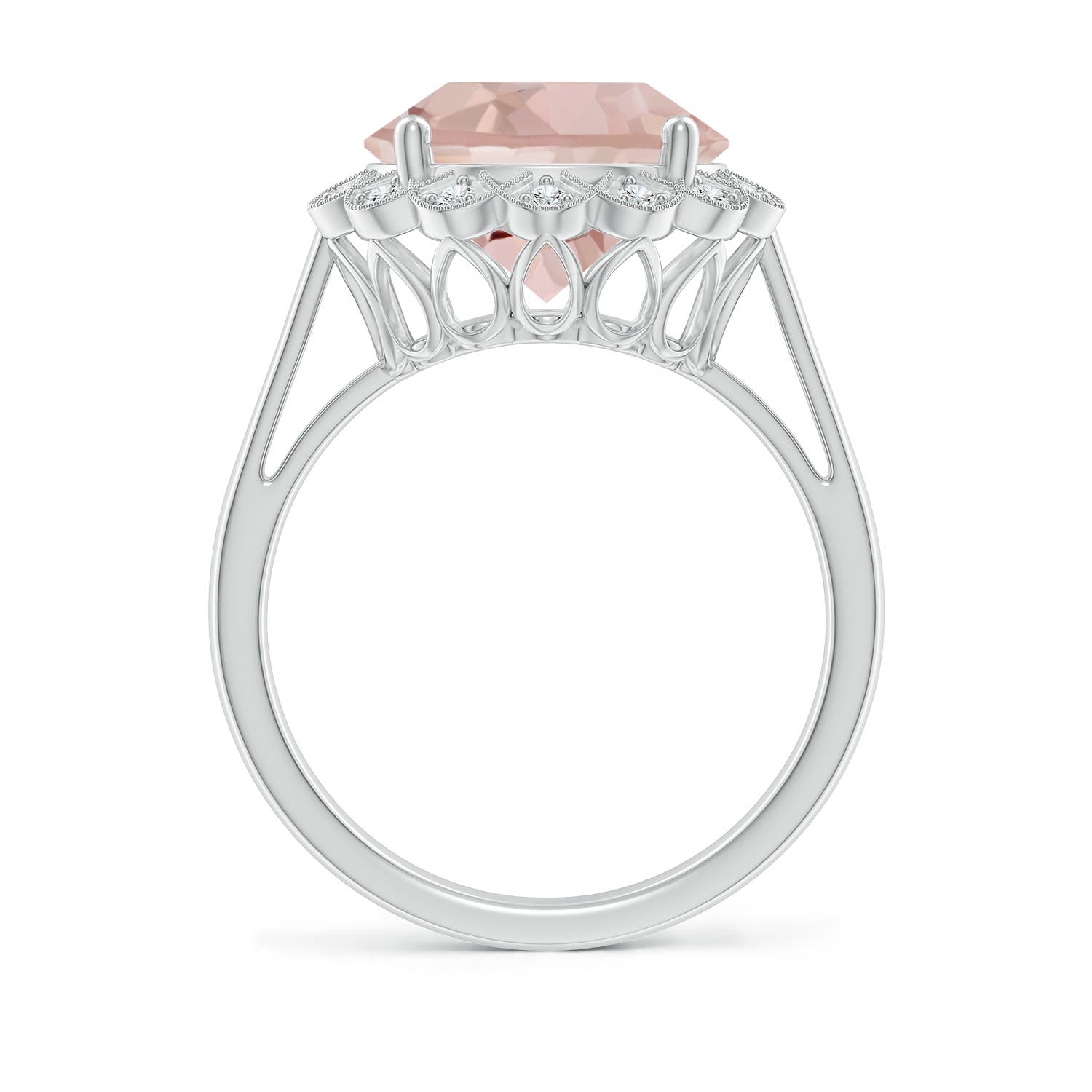 AA - Morganite / 4.36 CT / 14 KT White Gold