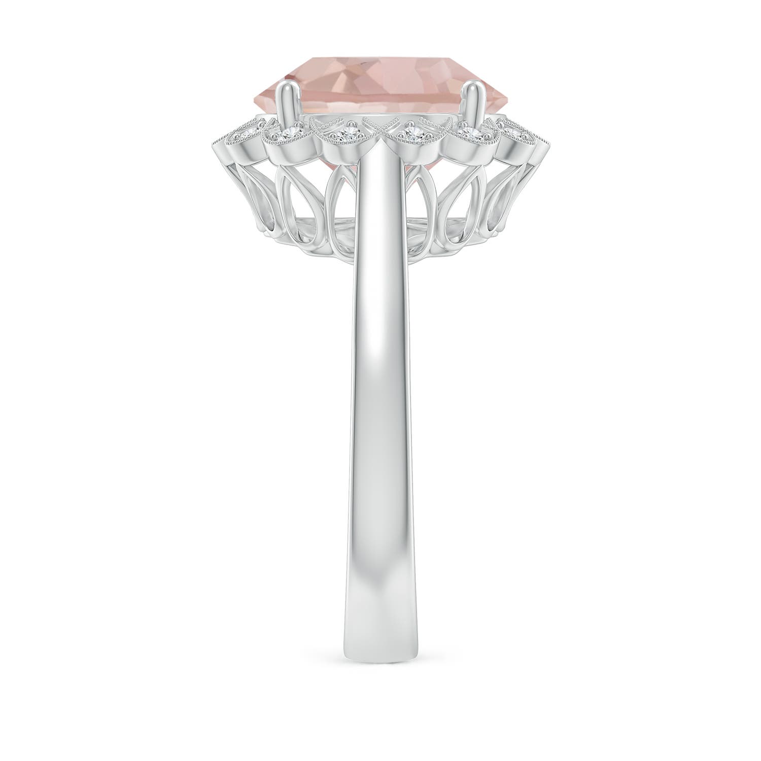 AA - Morganite / 4.36 CT / 14 KT White Gold