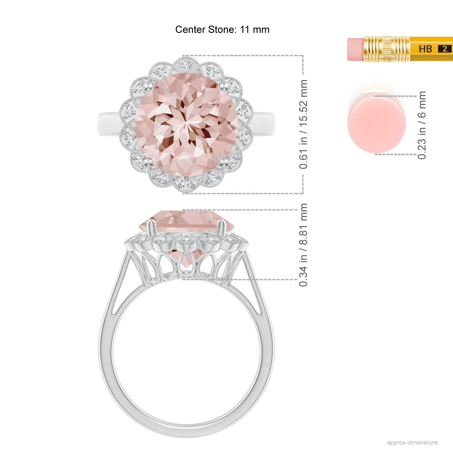 AA - Morganite / 4.36 CT / 14 KT White Gold