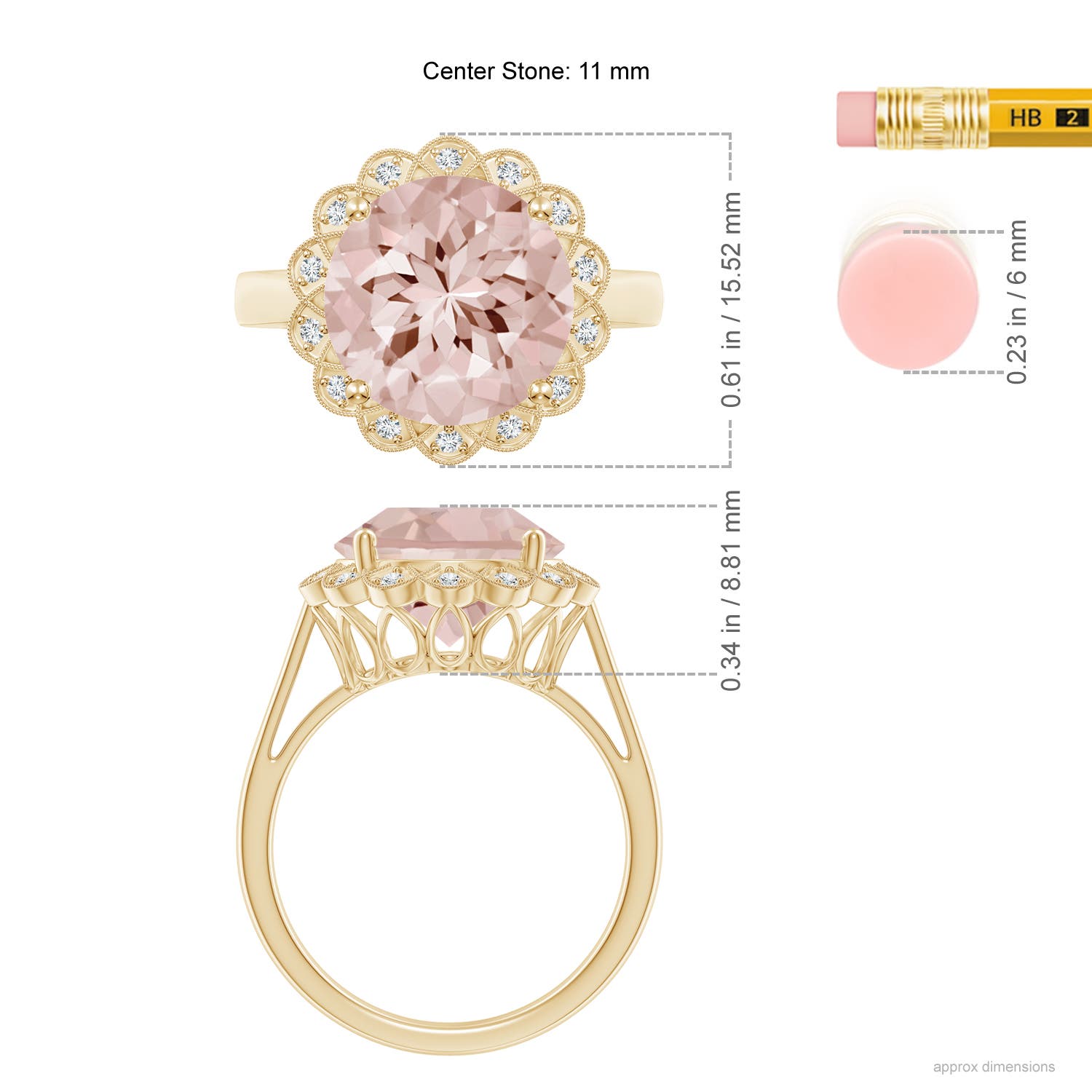 AA - Morganite / 4.36 CT / 14 KT Yellow Gold