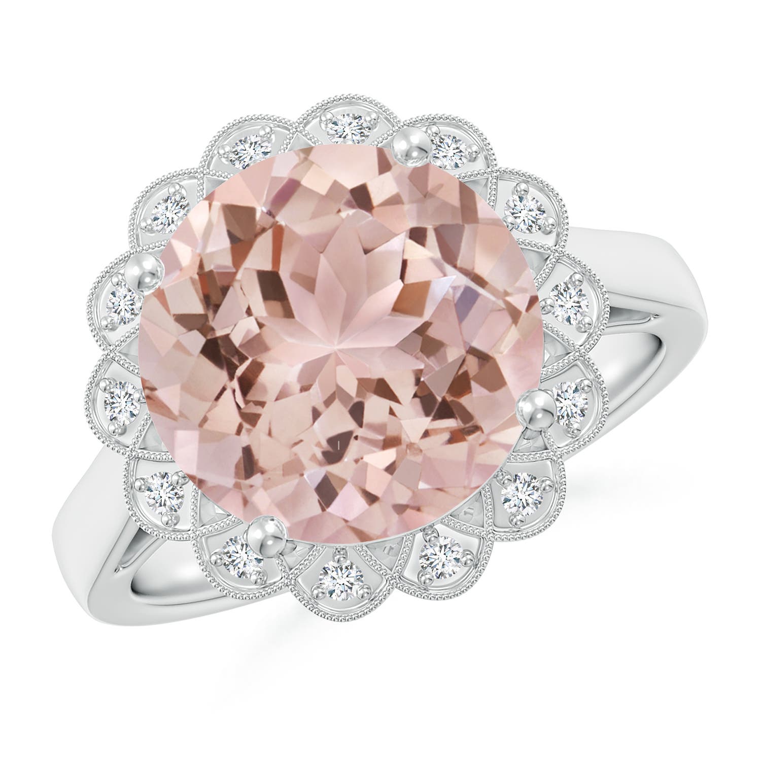 AAA - Morganite / 4.36 CT / 14 KT White Gold