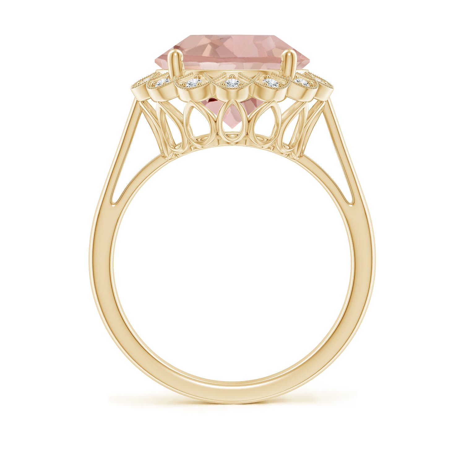 AAA - Morganite / 4.36 CT / 14 KT Yellow Gold