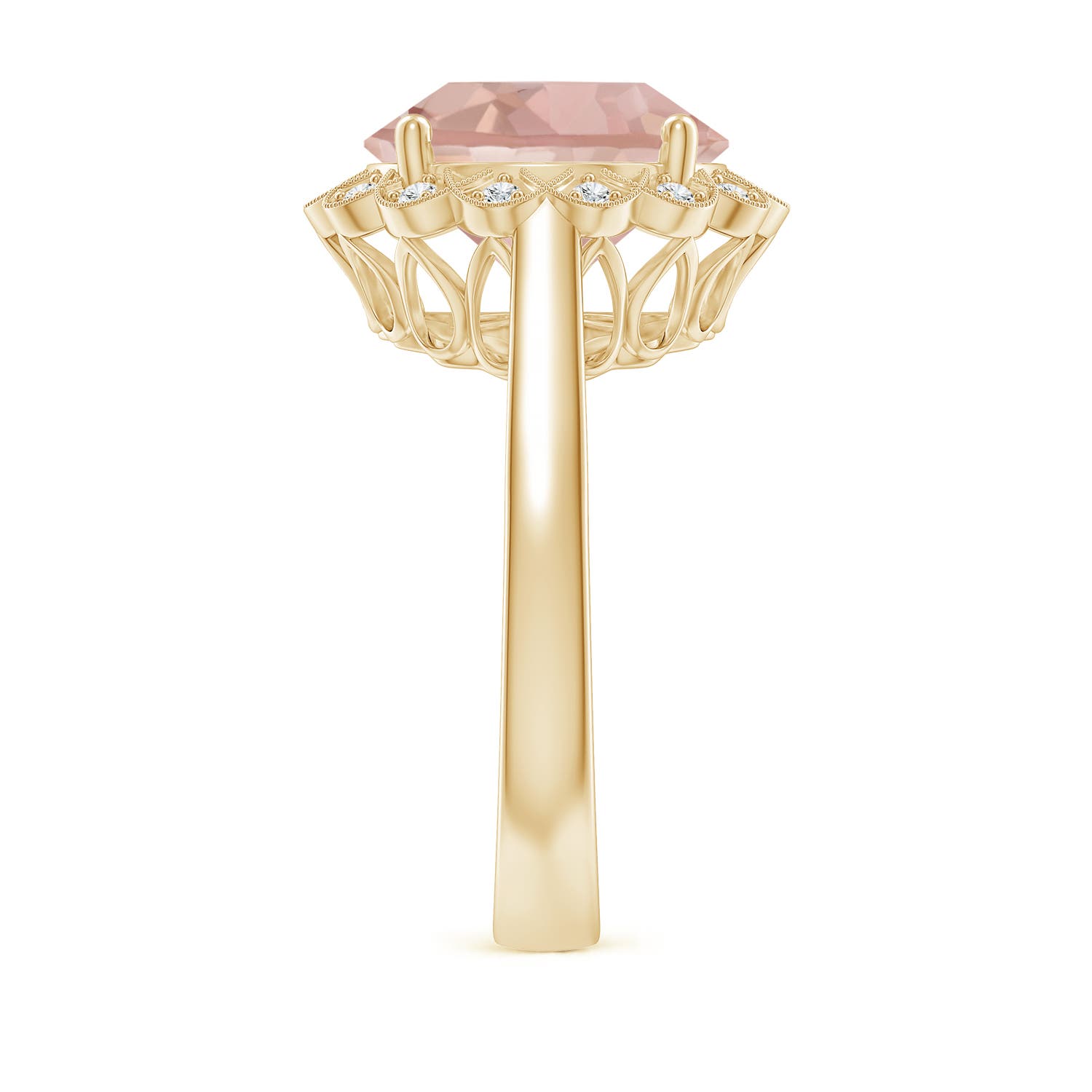 AAA - Morganite / 4.36 CT / 14 KT Yellow Gold