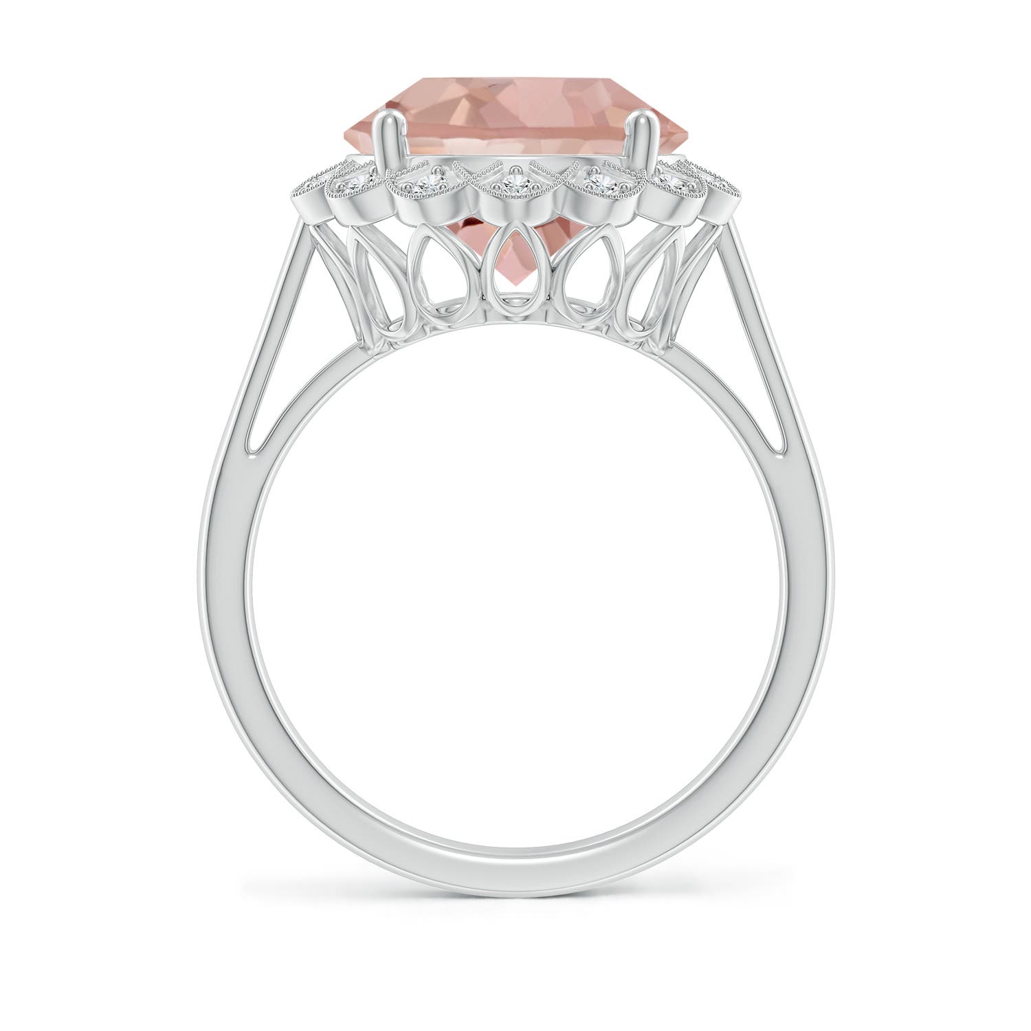 AAAA - Morganite / 4.36 CT / 14 KT White Gold