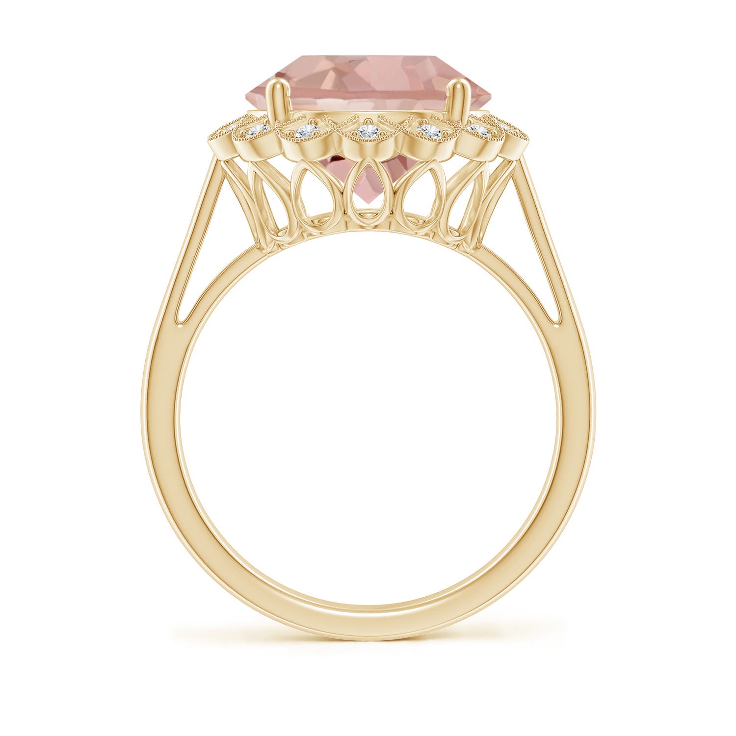 AAAA - Morganite / 4.36 CT / 14 KT Yellow Gold