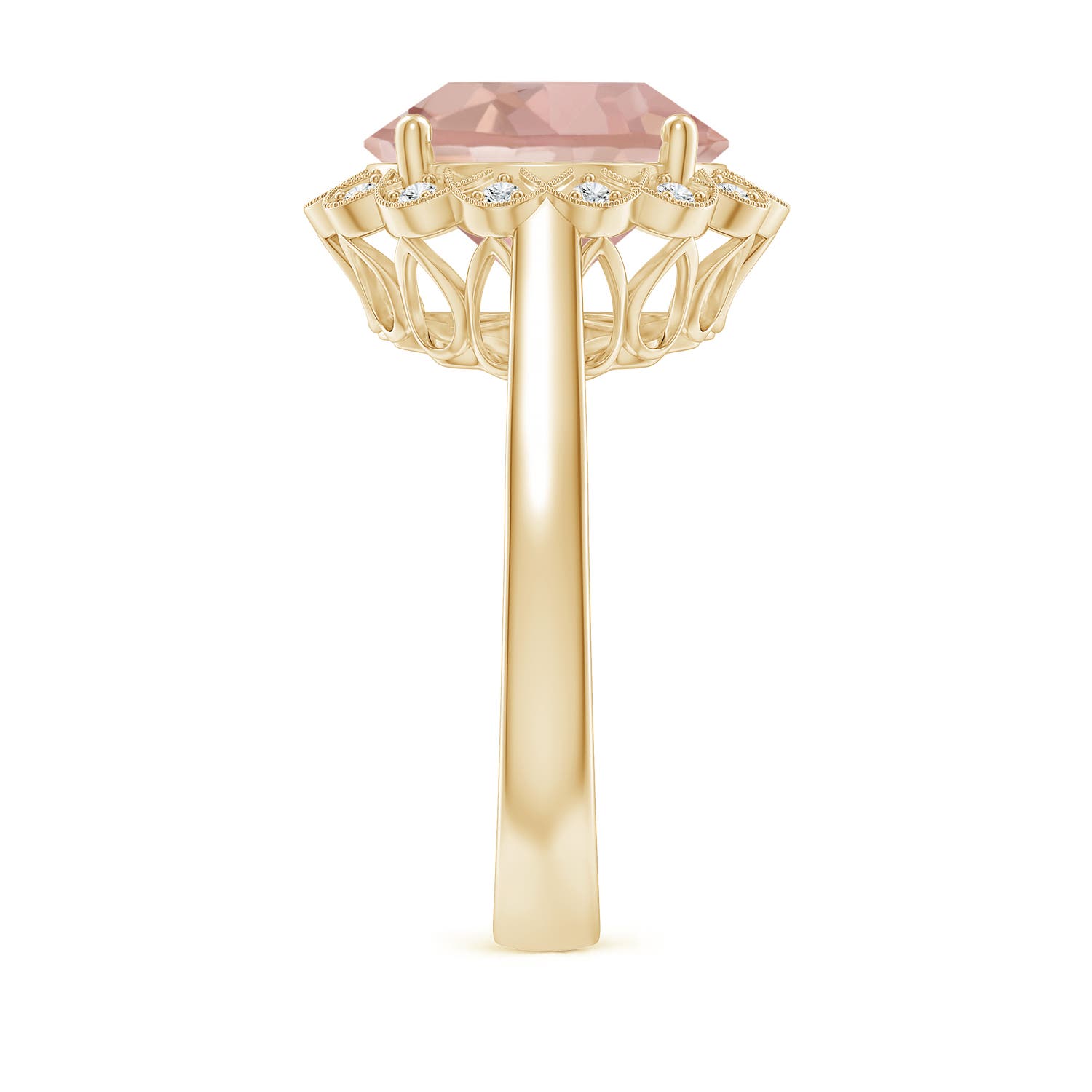 AAAA - Morganite / 4.36 CT / 14 KT Yellow Gold