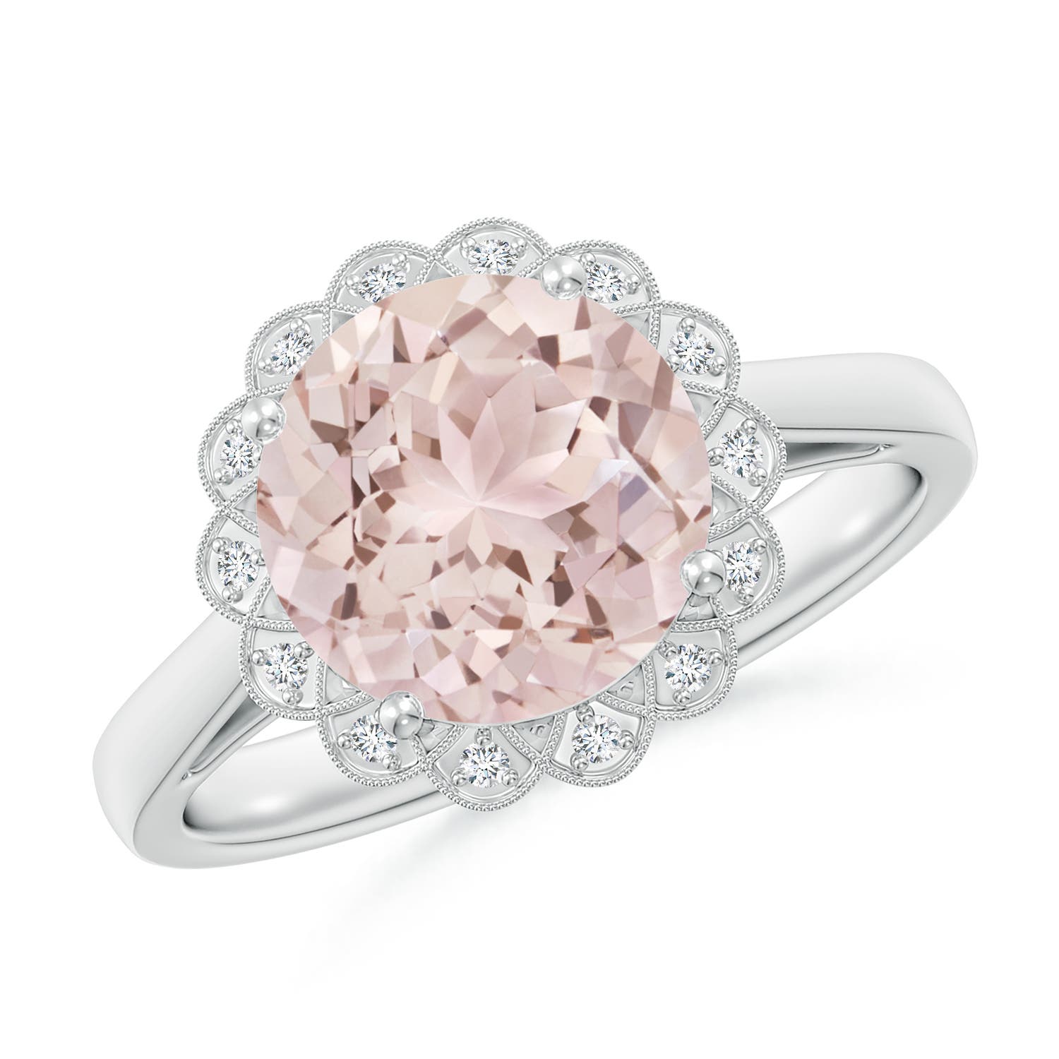 A - Morganite / 3.07 CT / 14 KT White Gold