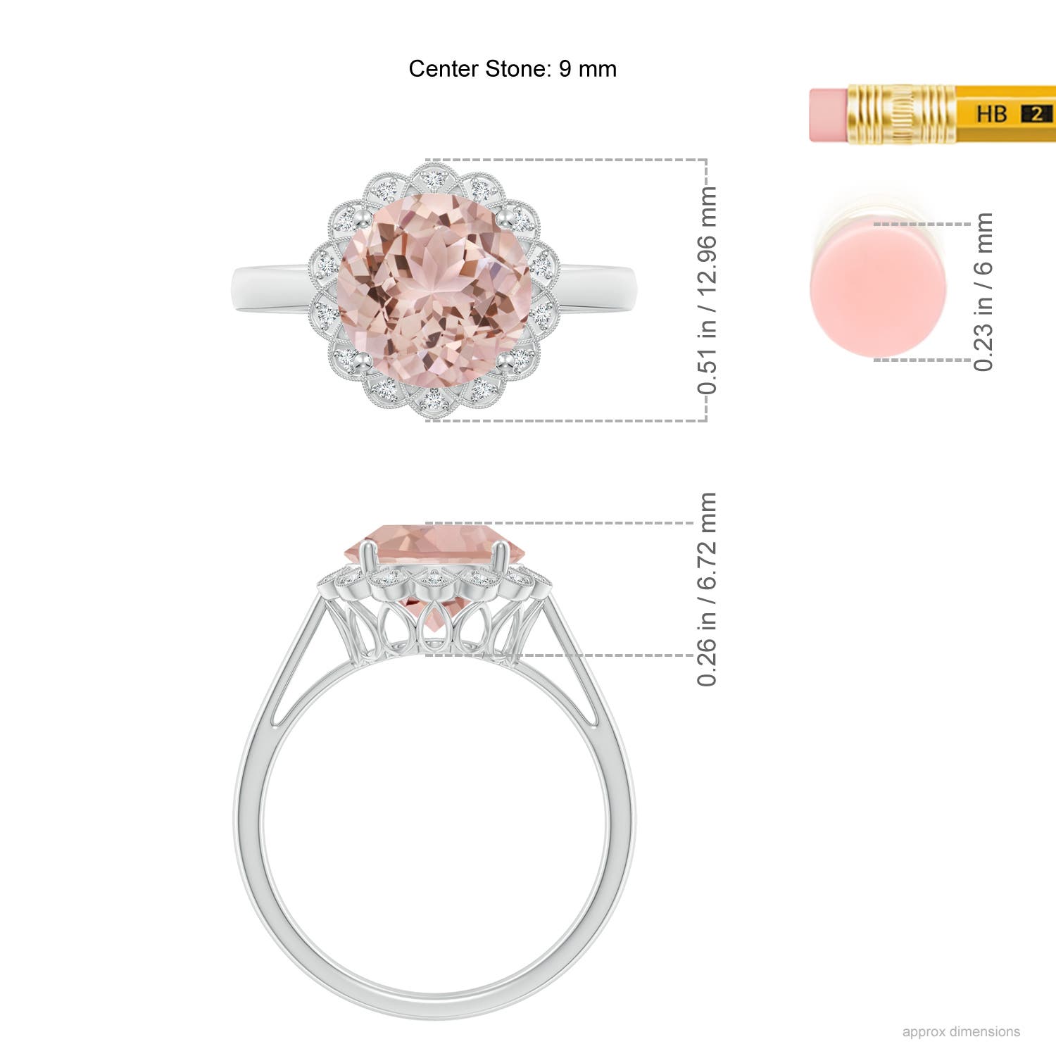 AAA - Morganite / 3.07 CT / 14 KT White Gold