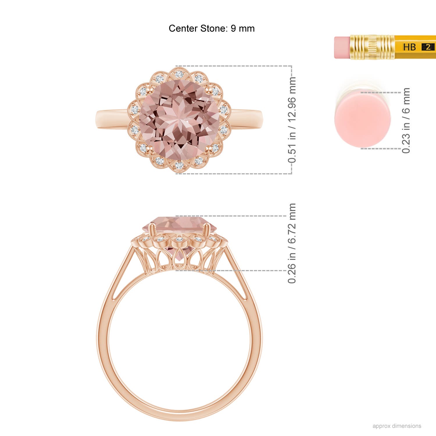 AAAA - Morganite / 3.07 CT / 14 KT Rose Gold