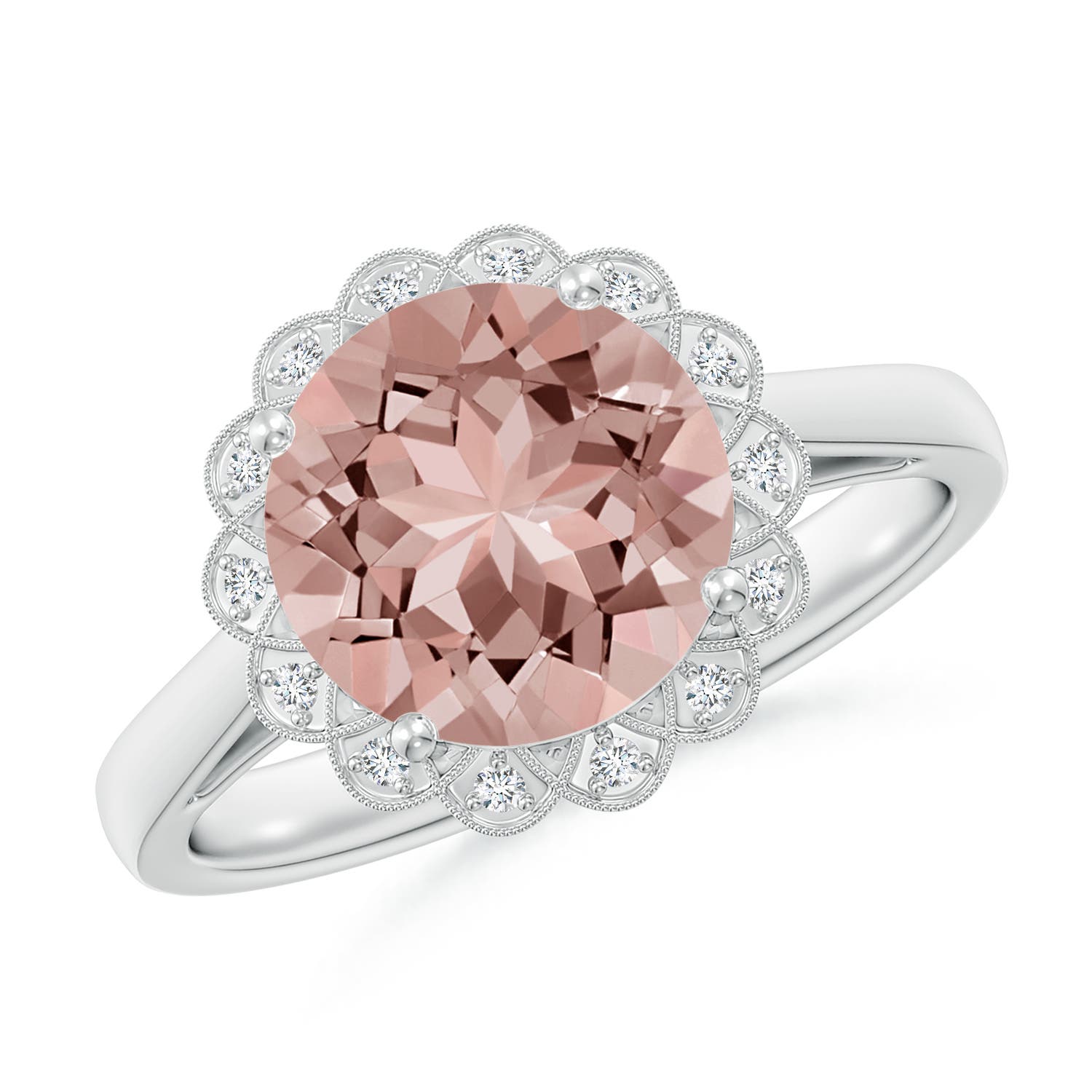 AAAA - Morganite / 3.07 CT / 14 KT White Gold