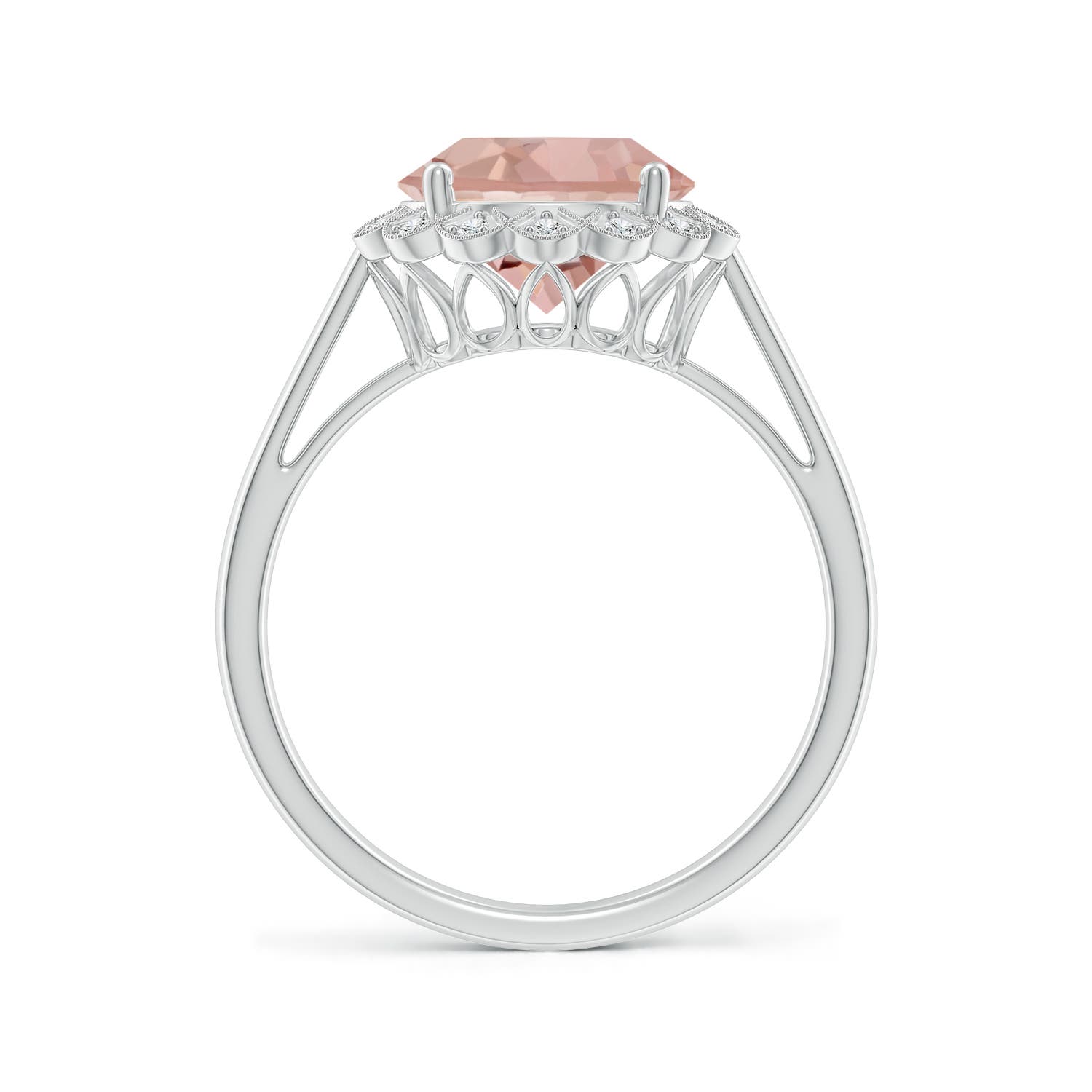 AAAA - Morganite / 3.07 CT / 14 KT White Gold