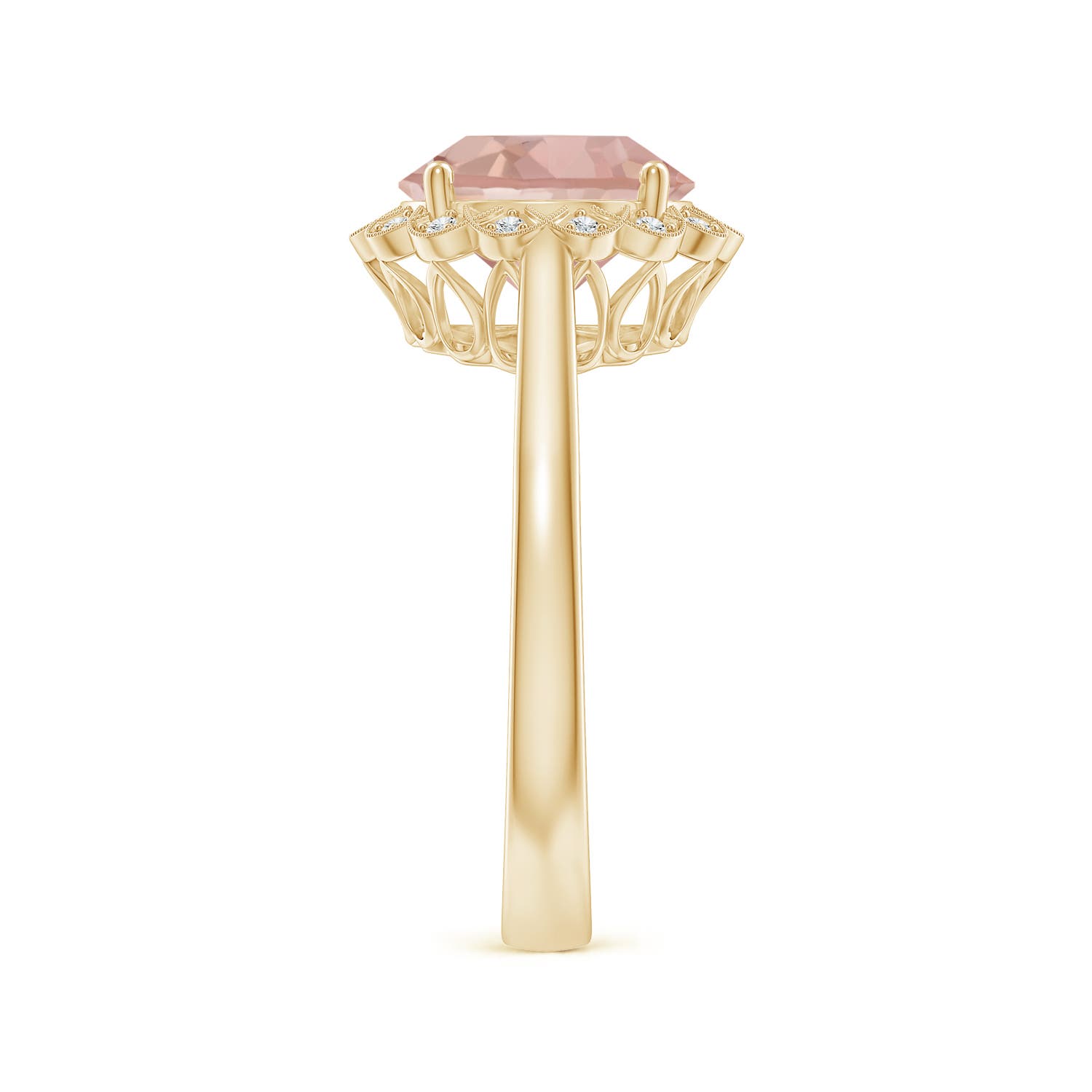 AAAA - Morganite / 3.07 CT / 14 KT Yellow Gold