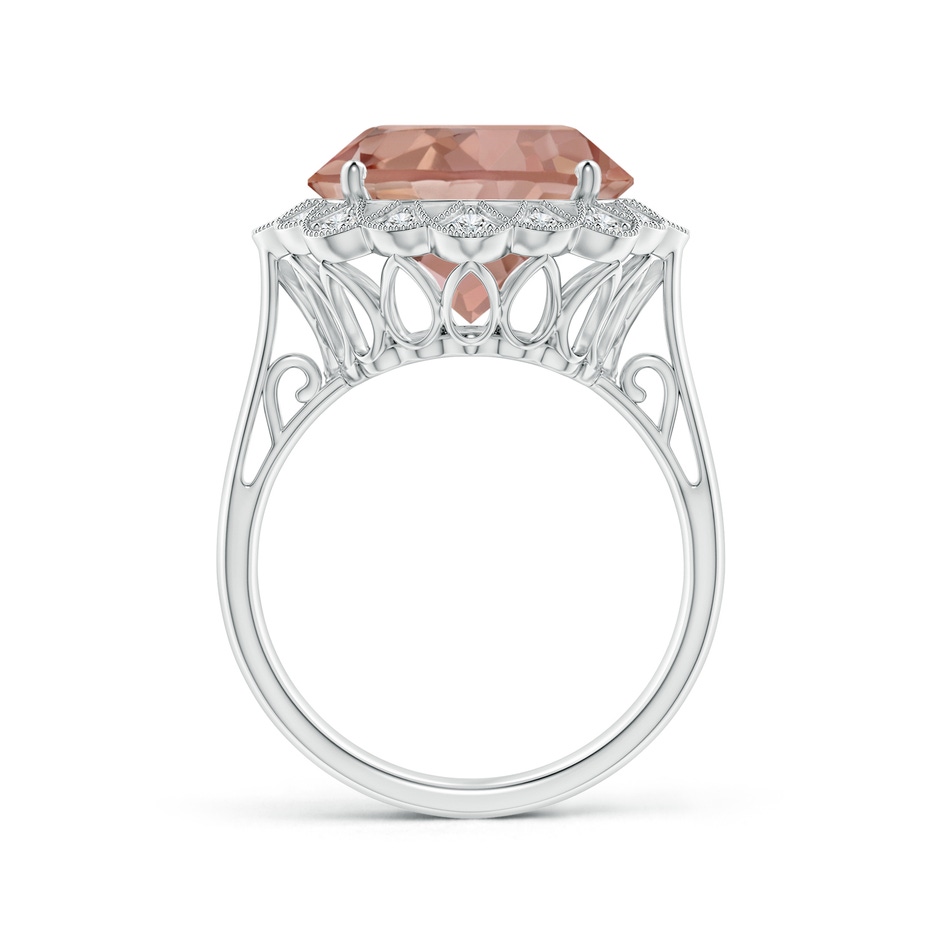 12.78-12.91x7.63mm AAAA GIA Certified Morganite Scalloped Halo Ring in 18K White Gold side 199