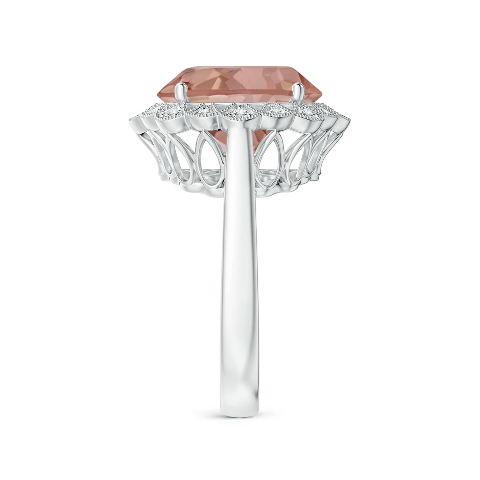 12.78-12.91x7.63mm AAAA GIA Certified Morganite Scalloped Halo Ring in 18K White Gold side 399