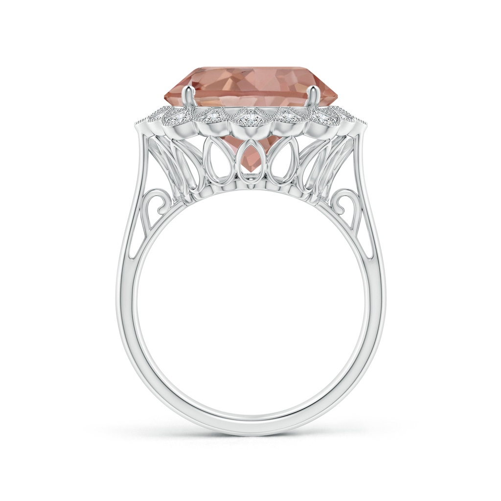 12.78-12.91x7.63mm AAAA GIA Certified Morganite Scalloped Halo Ring in White Gold - side 199