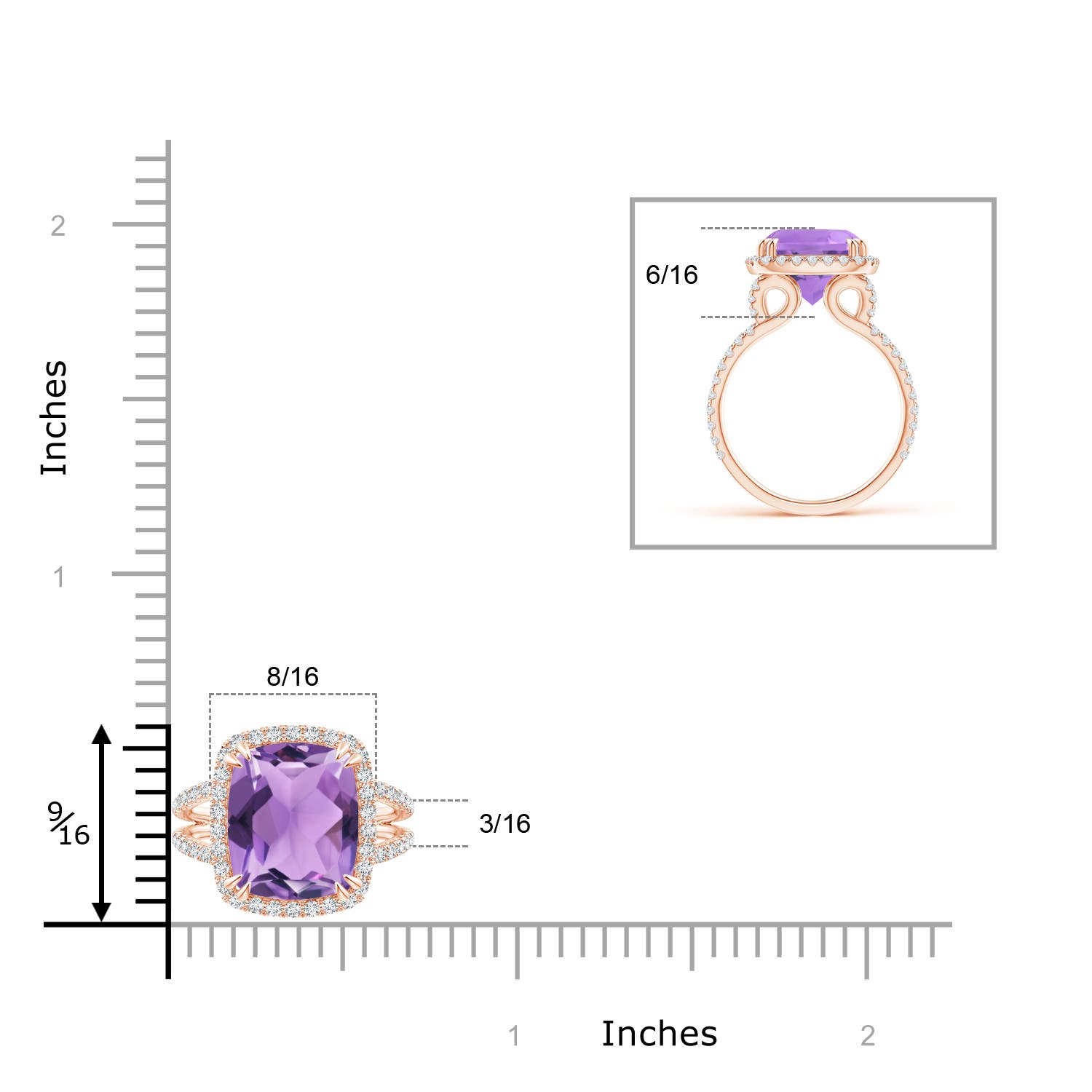 A - Amethyst / 5.42 CT / 14 KT Rose Gold