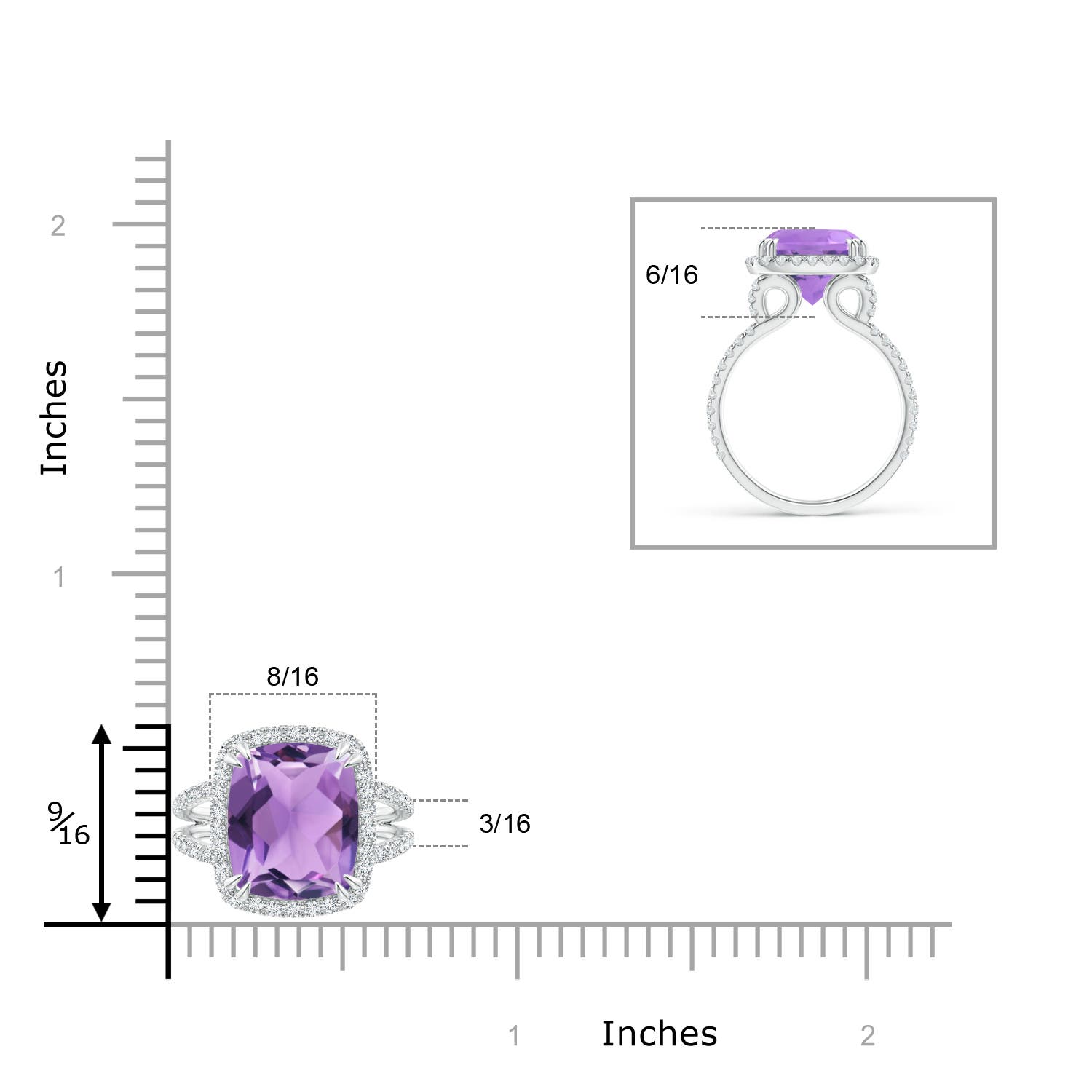 A - Amethyst / 5.42 CT / 14 KT White Gold