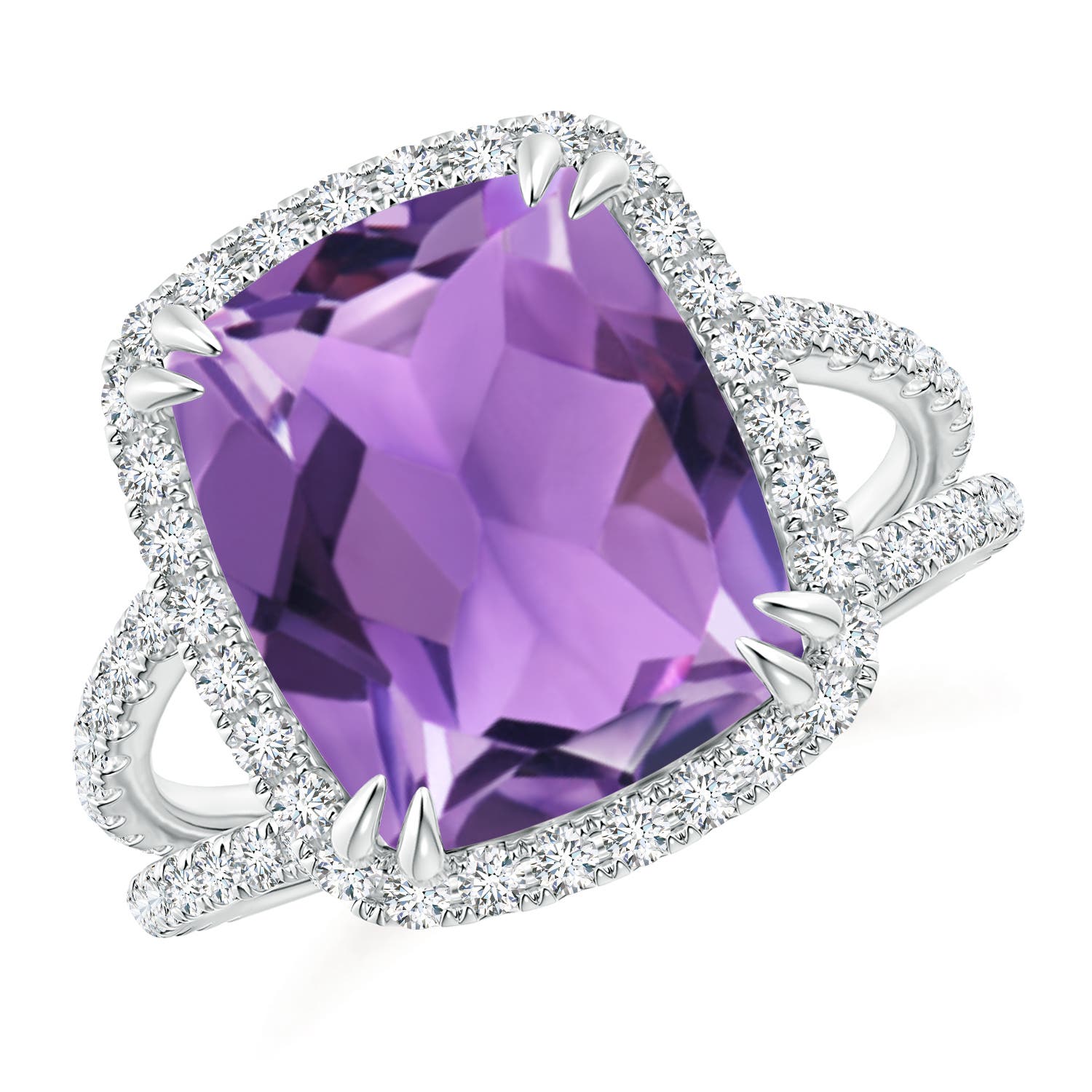 AA - Amethyst / 5.42 CT / 14 KT White Gold