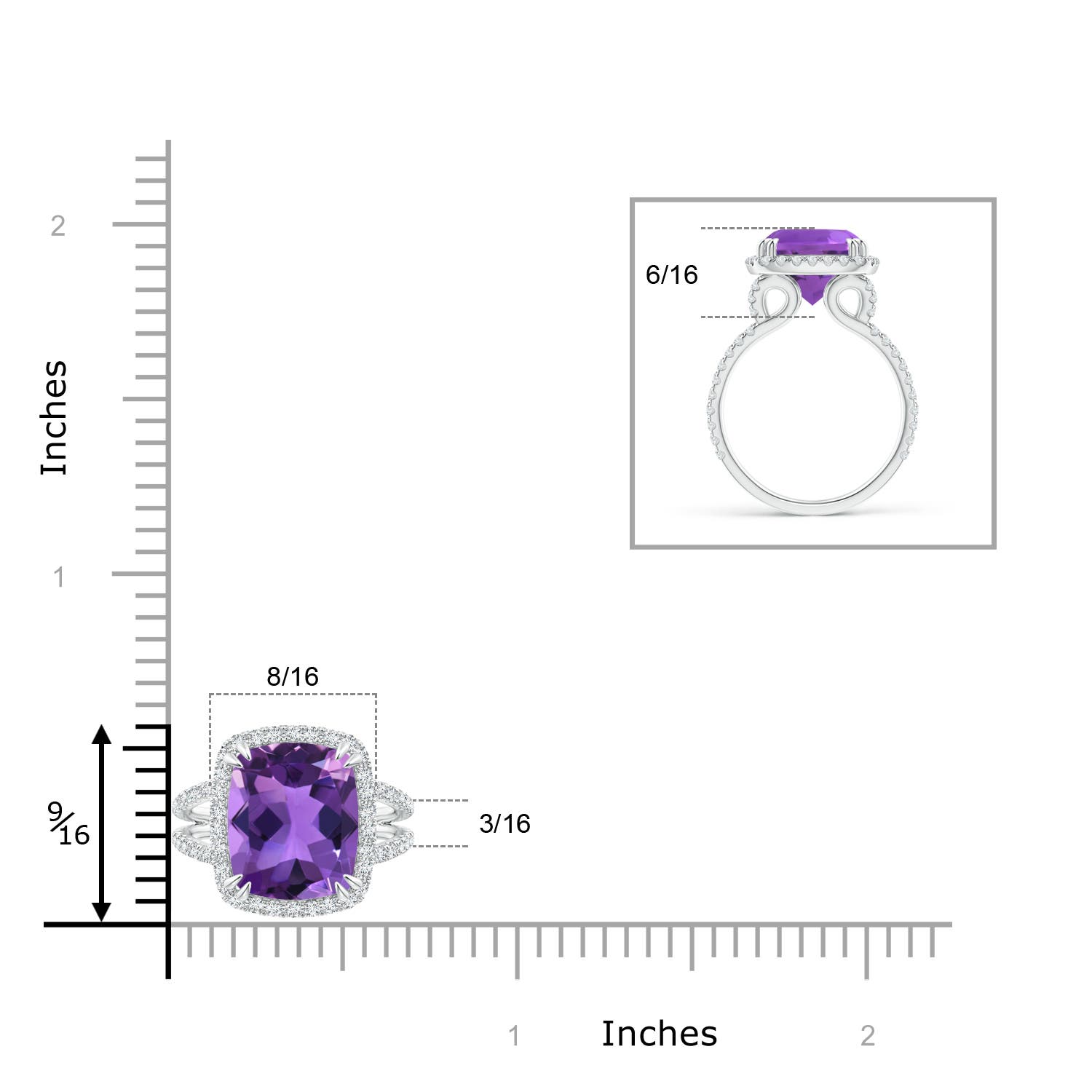 AAA - Amethyst / 5.42 CT / 14 KT White Gold