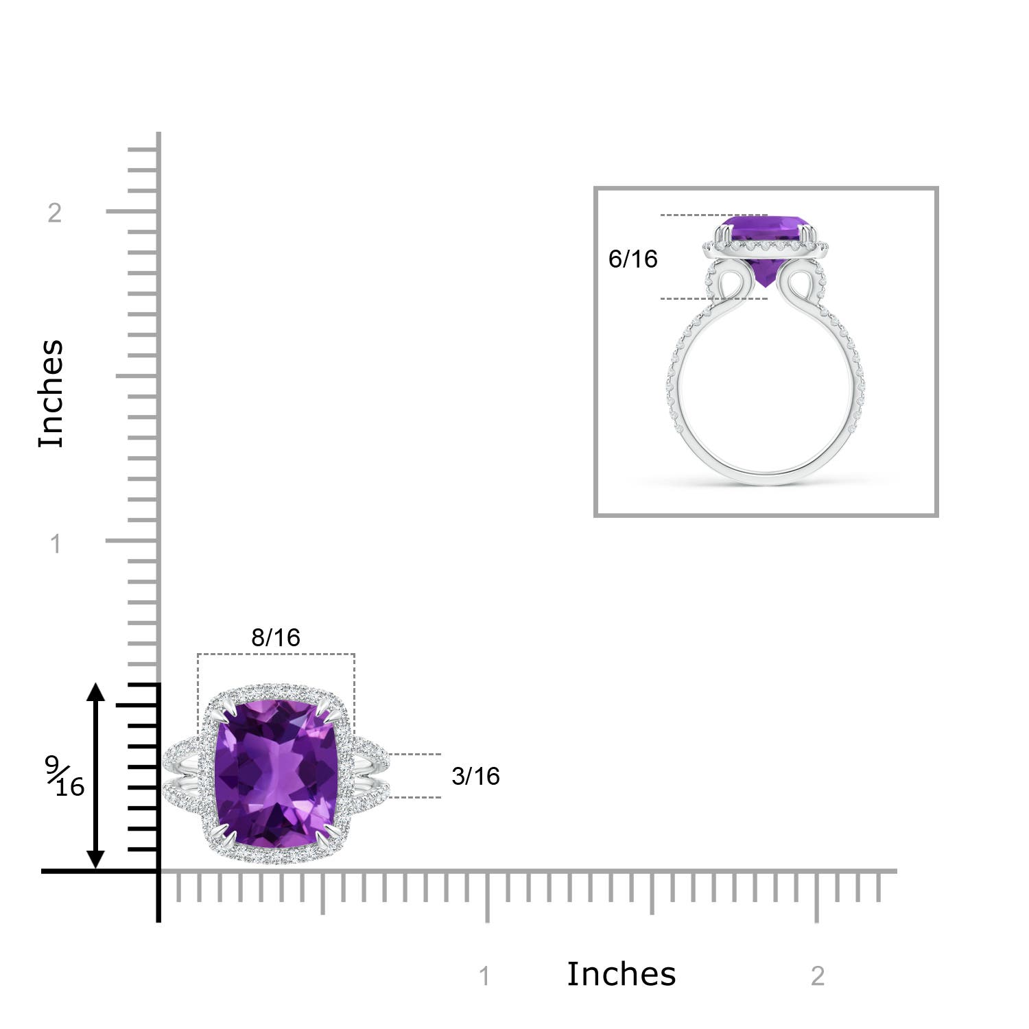 AAAA - Amethyst / 5.42 CT / 14 KT White Gold