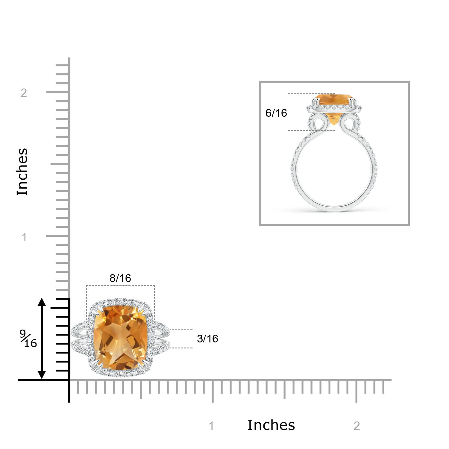 A - Citrine / 5.52 CT / 14 KT White Gold