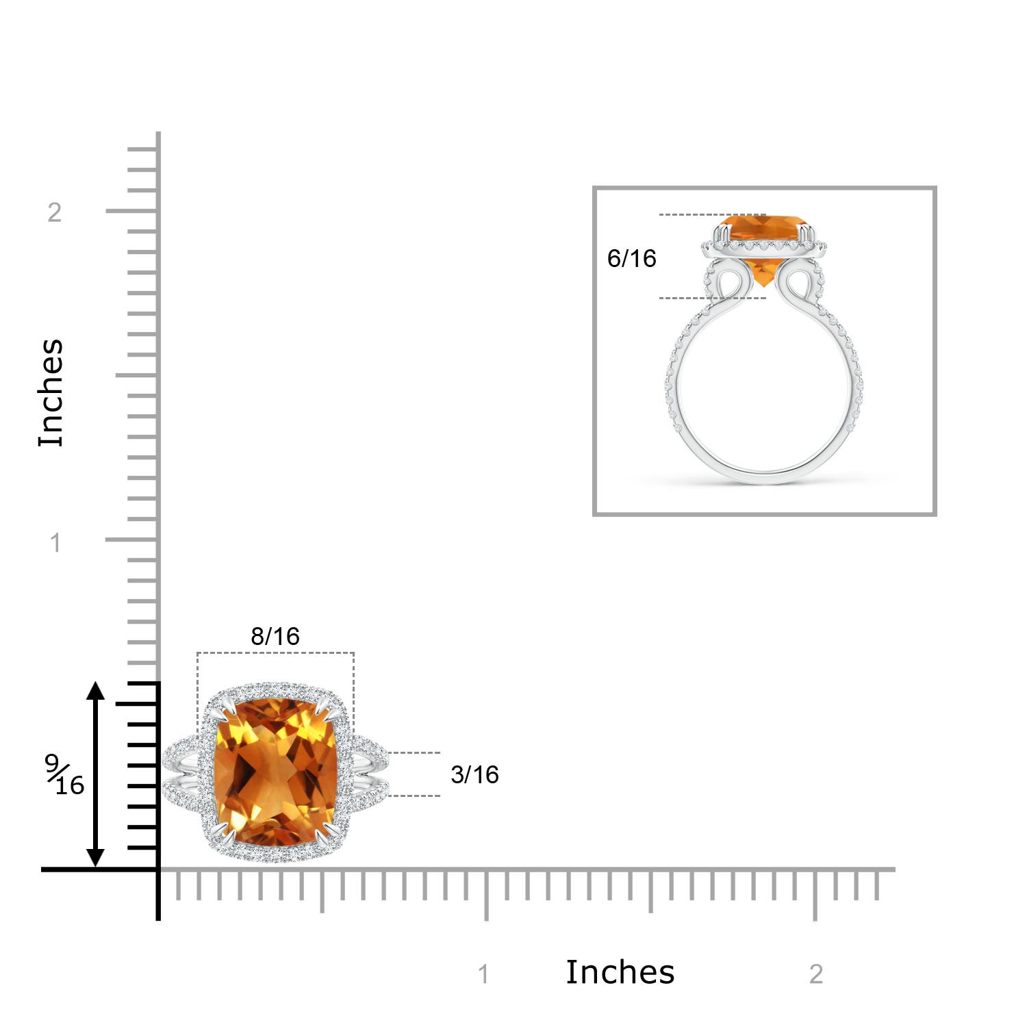 AAA - Citrine / 5.52 CT / 14 KT White Gold