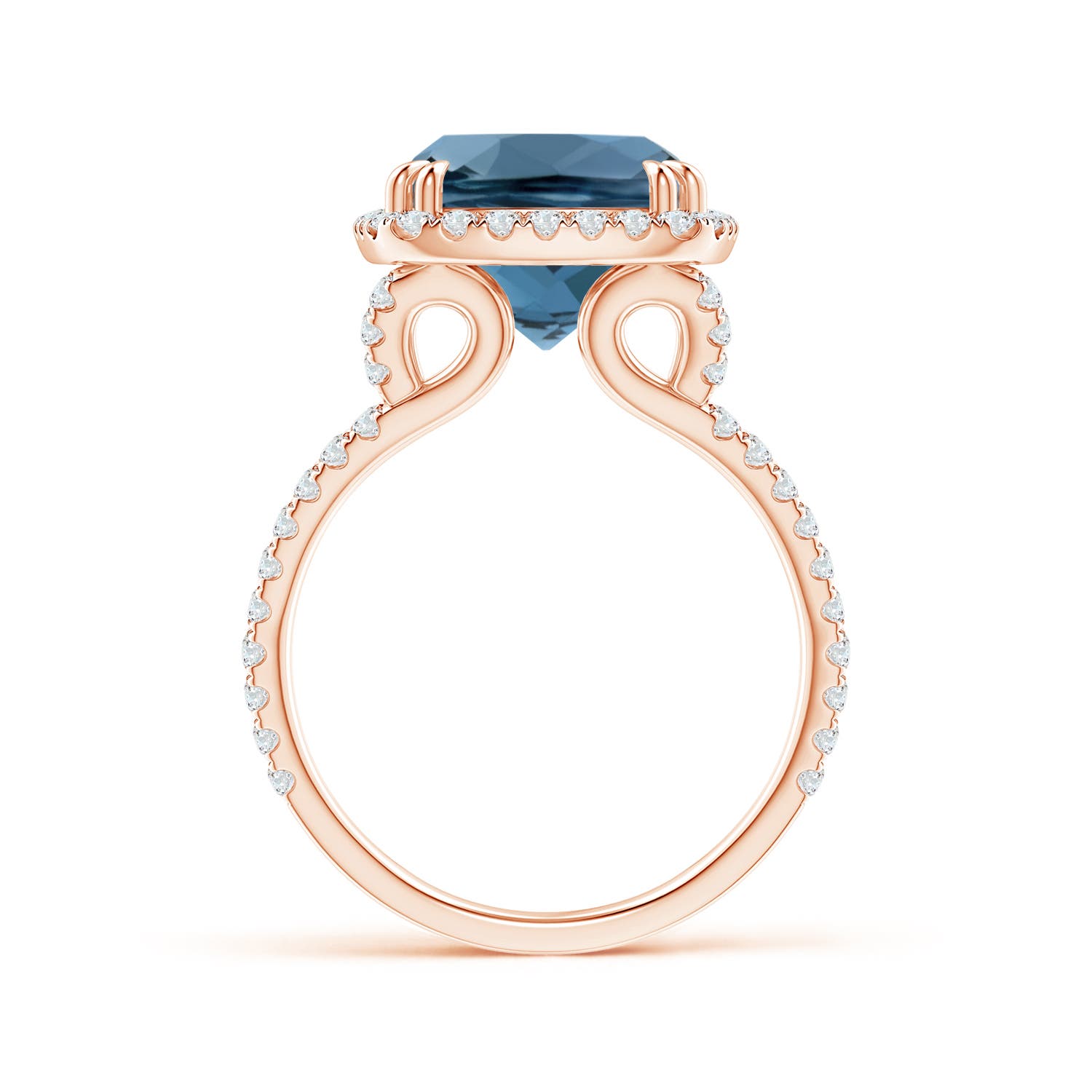 A - London Blue Topaz / 6.62 CT / 14 KT Rose Gold