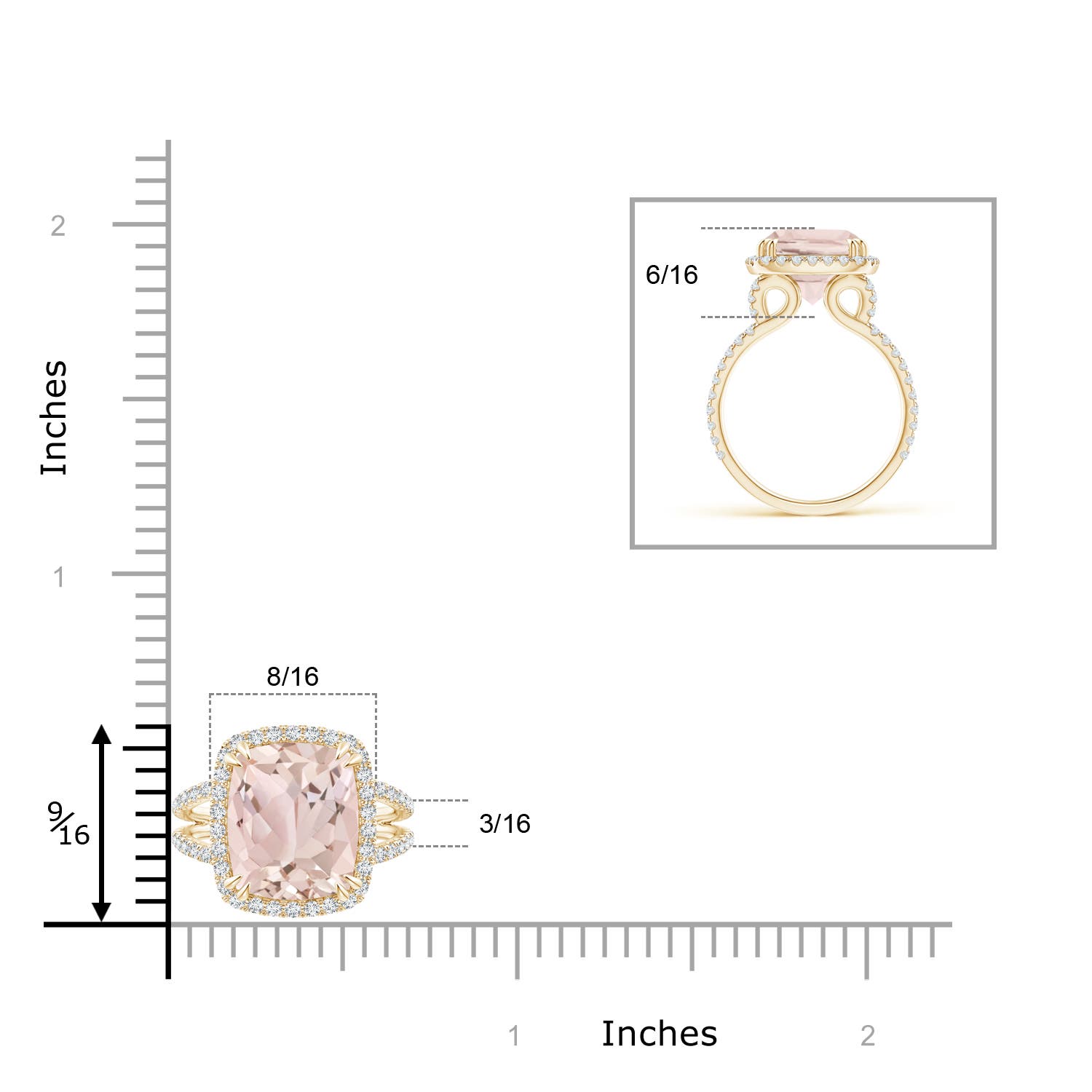 A - Morganite / 4.82 CT / 14 KT Yellow Gold