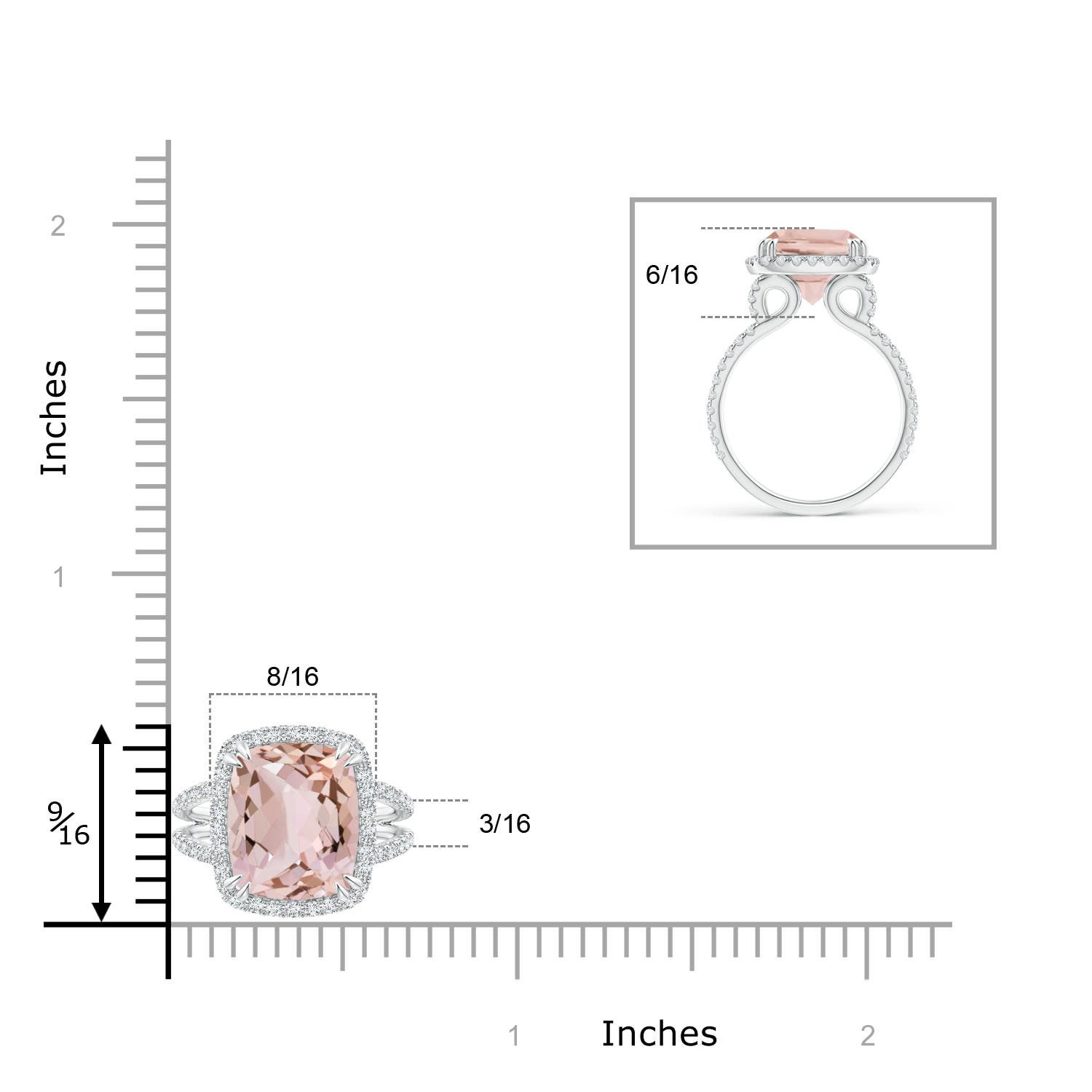 AA - Morganite / 4.82 CT / 14 KT White Gold