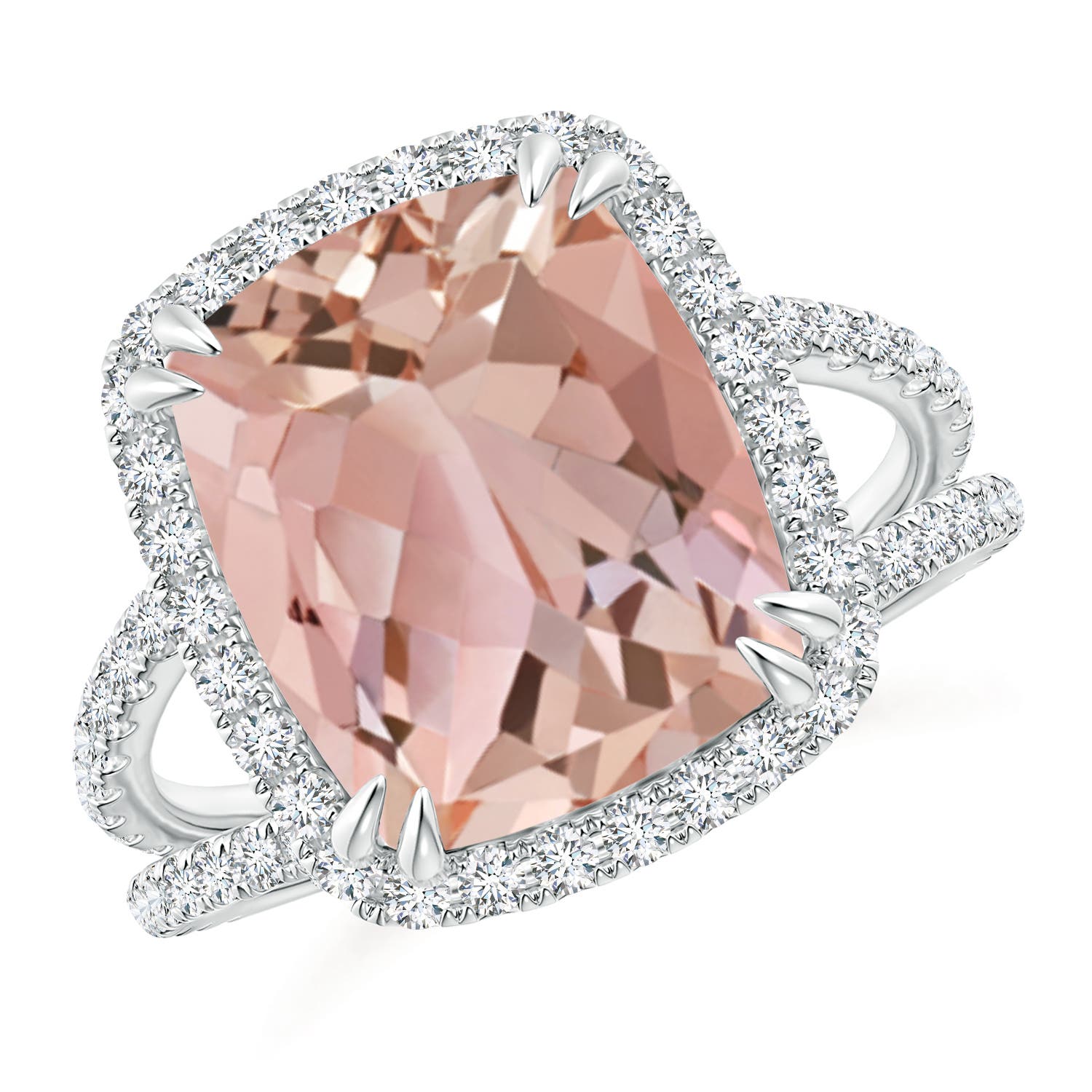 AAAA - Morganite / 4.82 CT / 14 KT White Gold