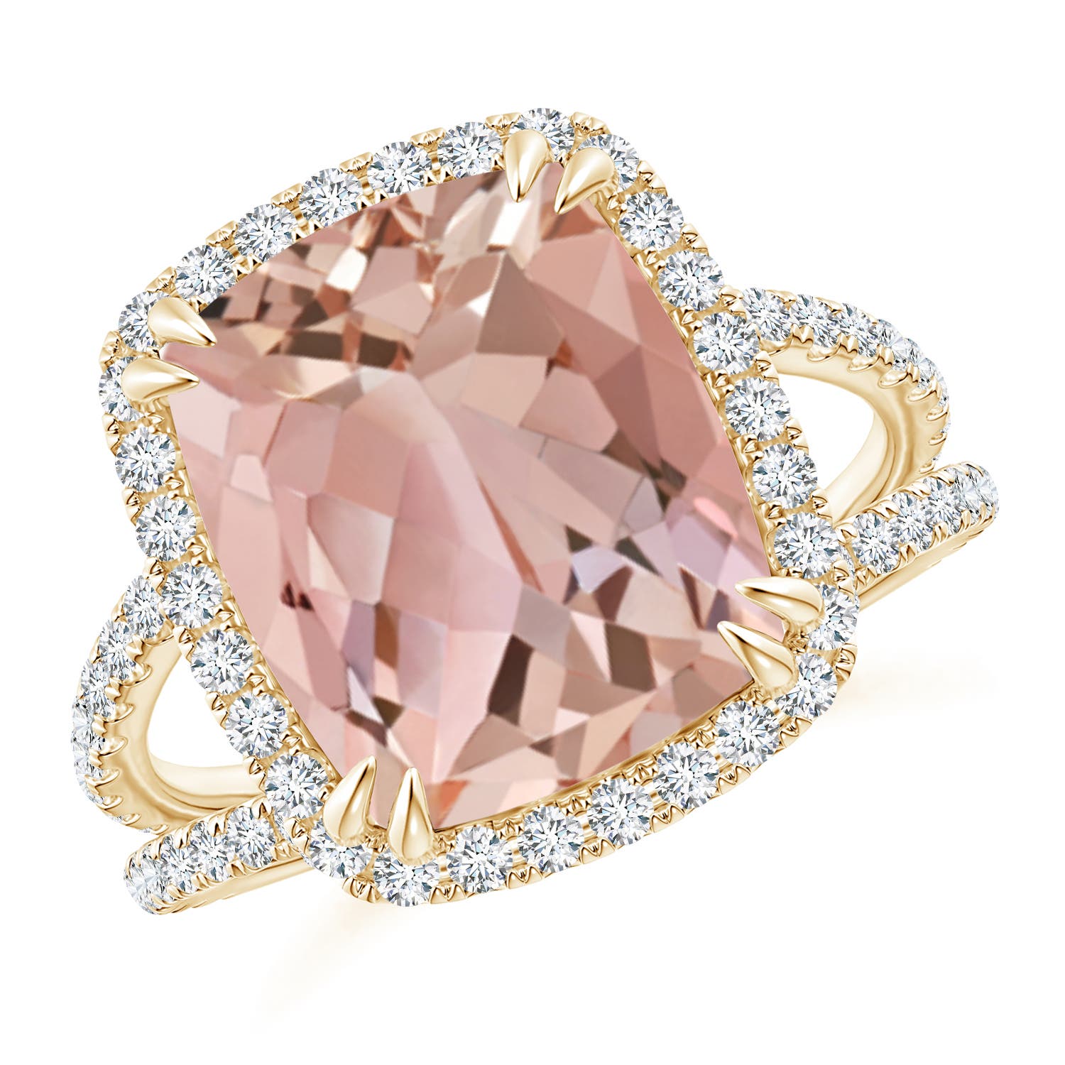 AAAA - Morganite / 4.82 CT / 14 KT Yellow Gold