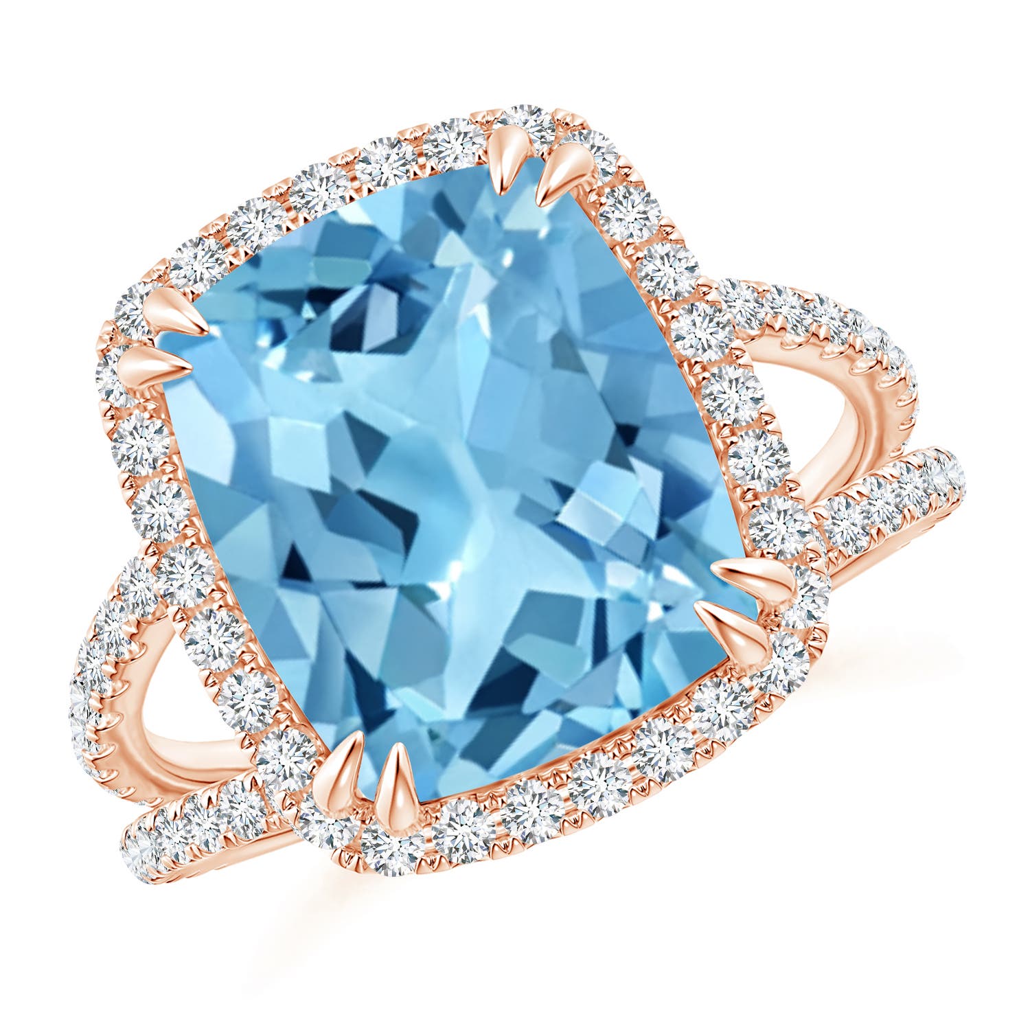 A - Swiss Blue Topaz / 6.62 CT / 14 KT Rose Gold