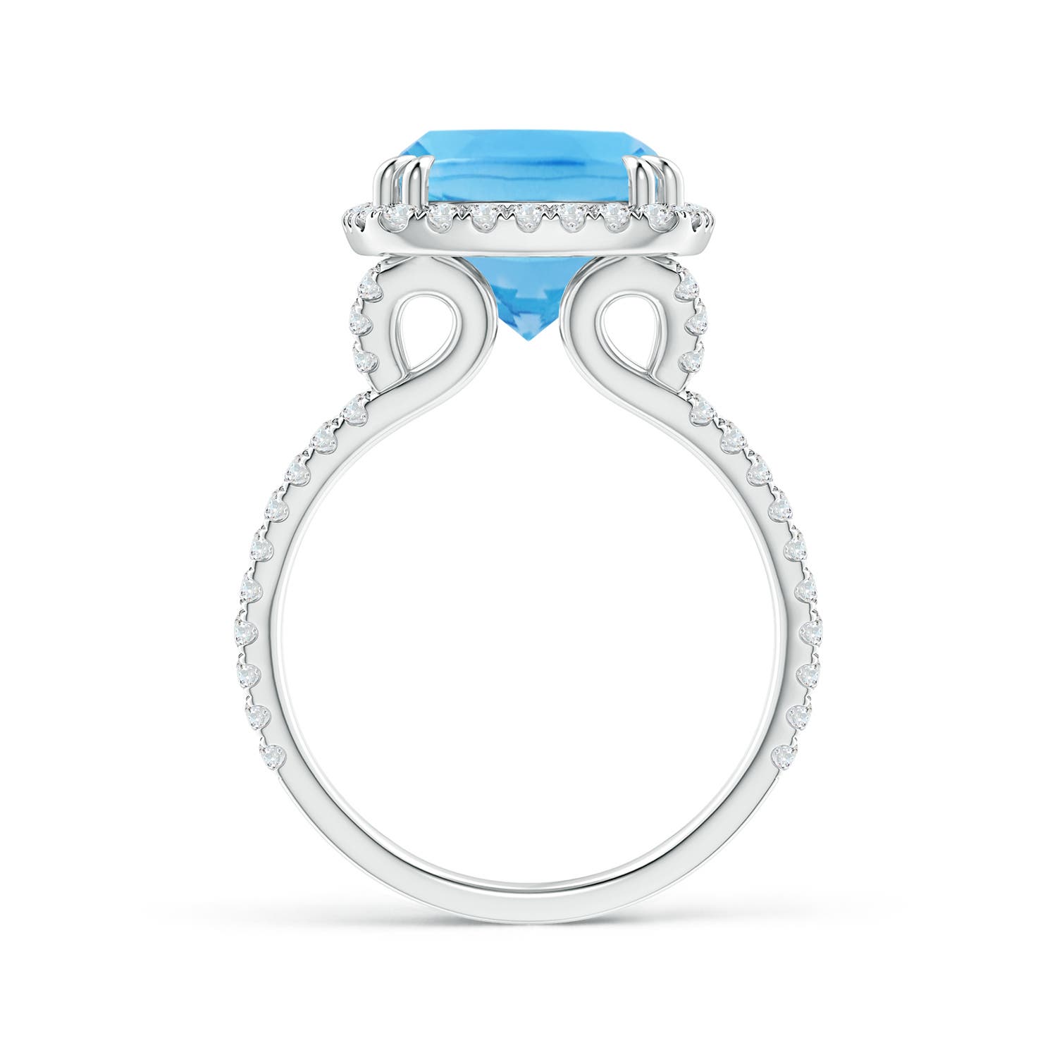 A - Swiss Blue Topaz / 6.62 CT / 14 KT White Gold