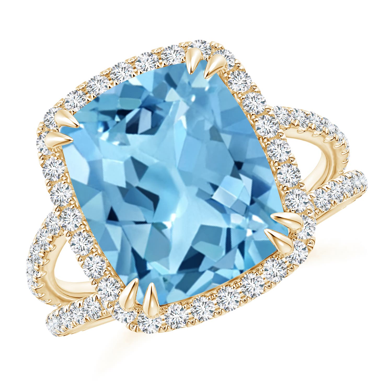 A - Swiss Blue Topaz / 6.62 CT / 14 KT Yellow Gold