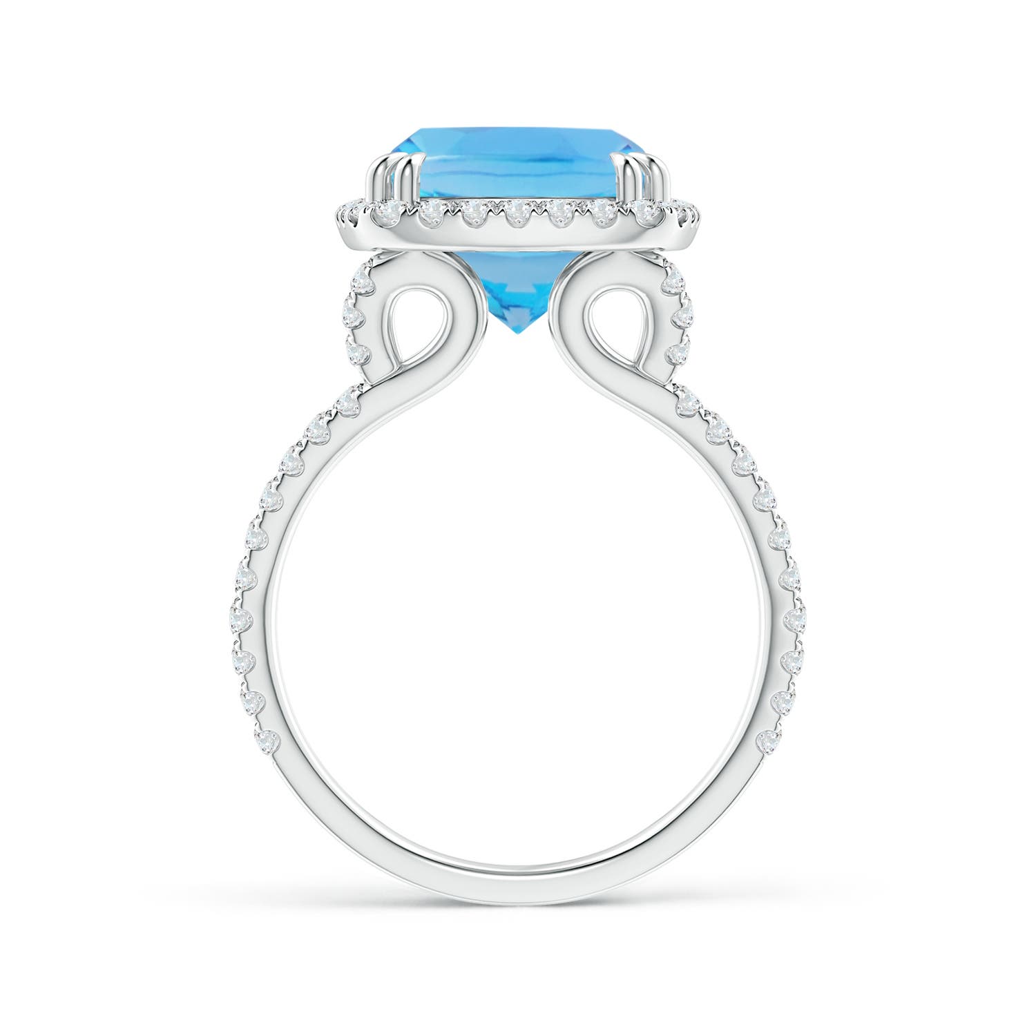 AA - Swiss Blue Topaz / 6.62 CT / 14 KT White Gold