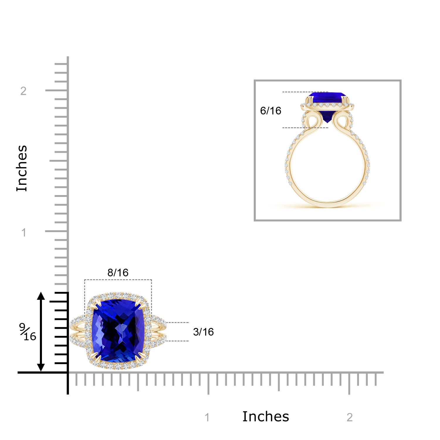 AAAA - Tanzanite / 5.32 CT / 14 KT Yellow Gold