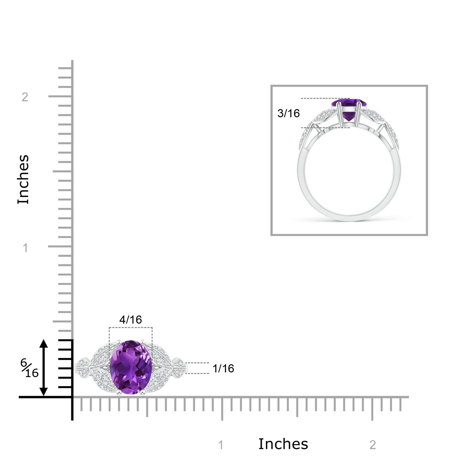 AAAA - Amethyst / 1.88 CT / 14 KT White Gold