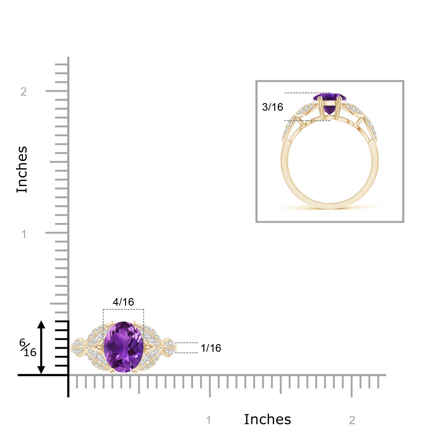 AAAA - Amethyst / 1.88 CT / 14 KT Yellow Gold