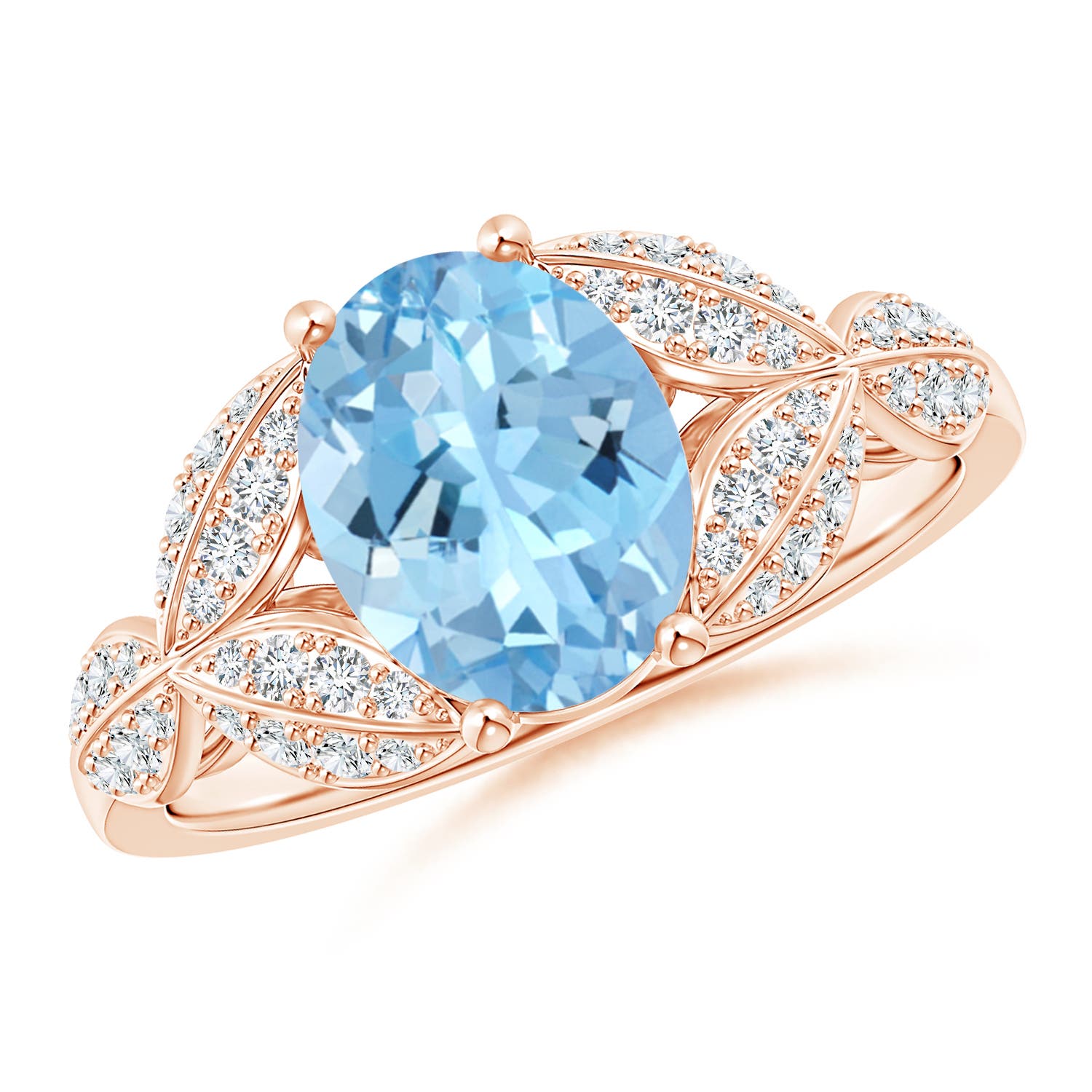 AAAA - Aquamarine / 1.76 CT / 14 KT Rose Gold