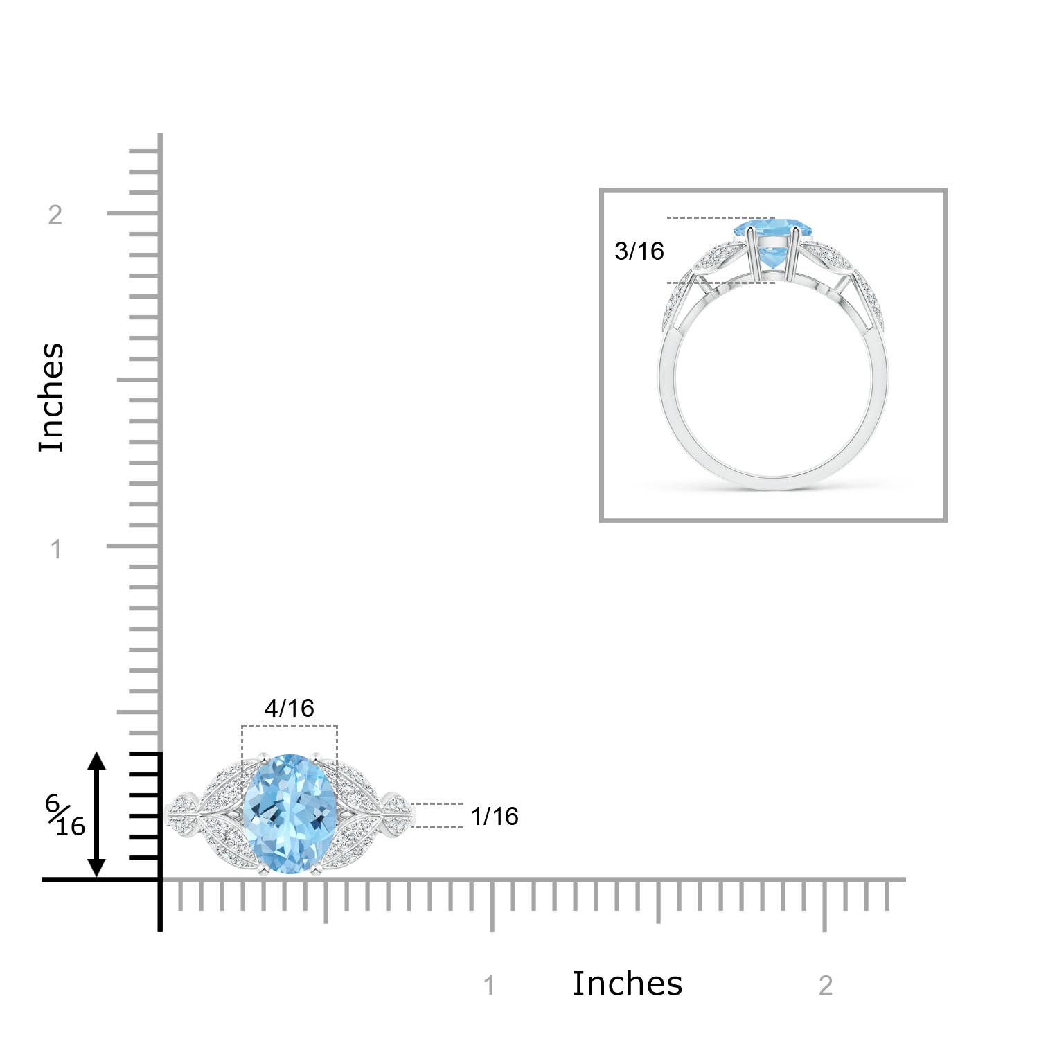 AAAA - Aquamarine / 1.76 CT / 14 KT White Gold