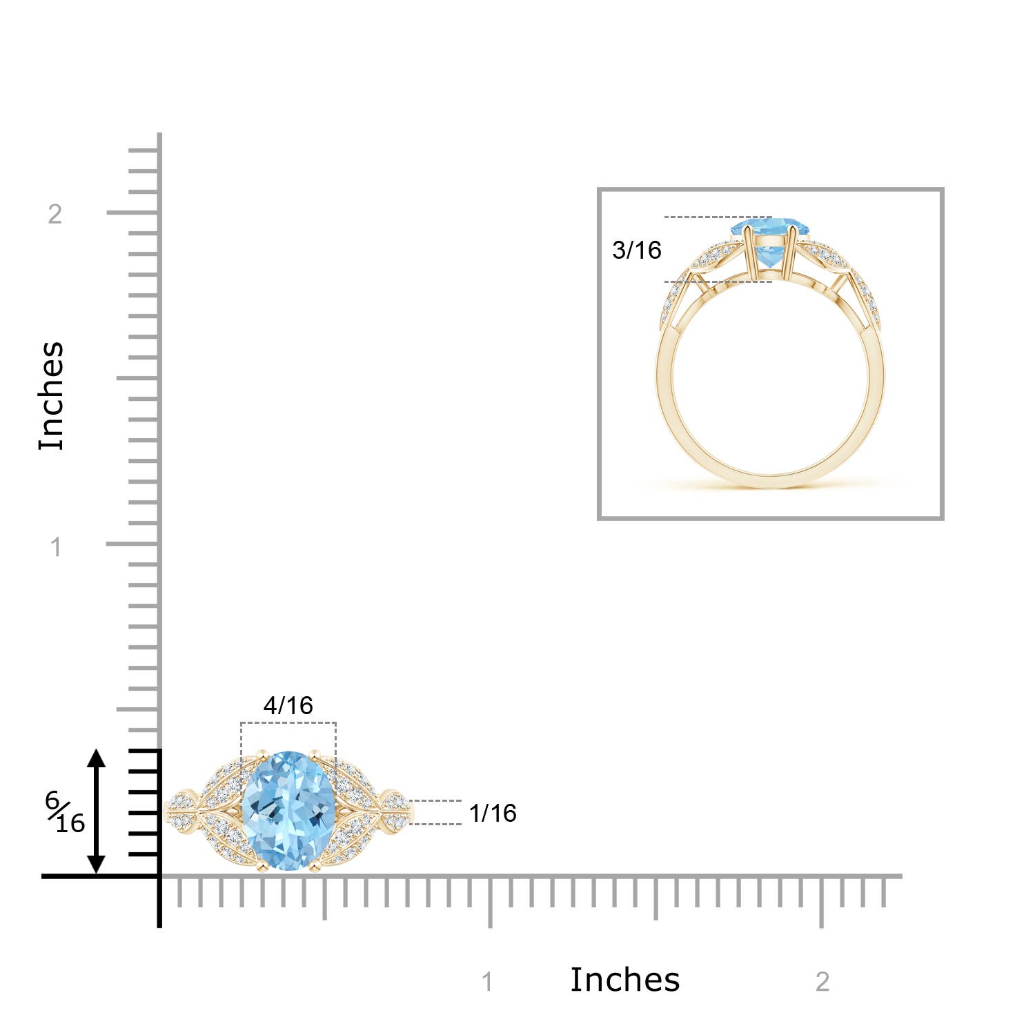 AAAA - Aquamarine / 1.76 CT / 14 KT Yellow Gold