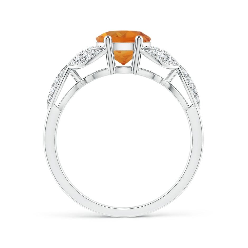 9x7mm AAA Citrine and Diamond Trillium Petal Flower Ring in White Gold side-1