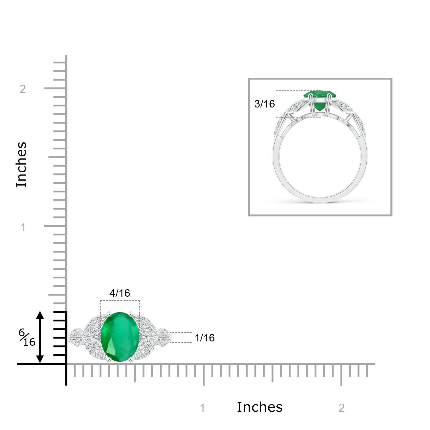 A - Emerald / 1.79 CT / 14 KT White Gold